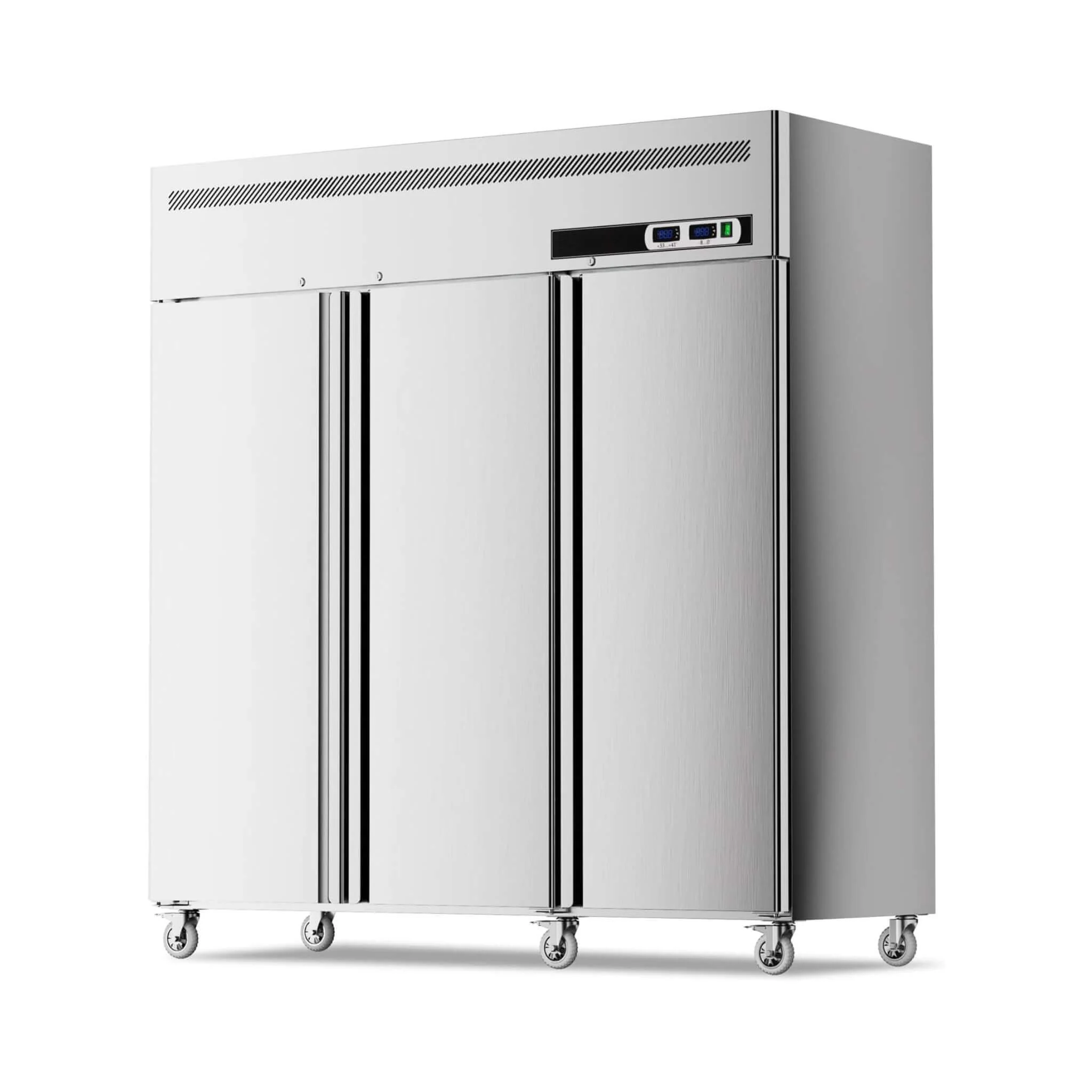 Extra-Large 72-Inch 54 Cu.Ft Commercial 3-Door Upright Reach-In Freezer Refrigerator Combo With Wheels (SAK68325) - Image 3