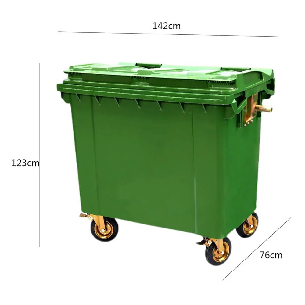Extra Large Heavy-Duty Outdoor Commercial Trash Bin With Wheels And Handles, 660L (SAK43182) - Image 3