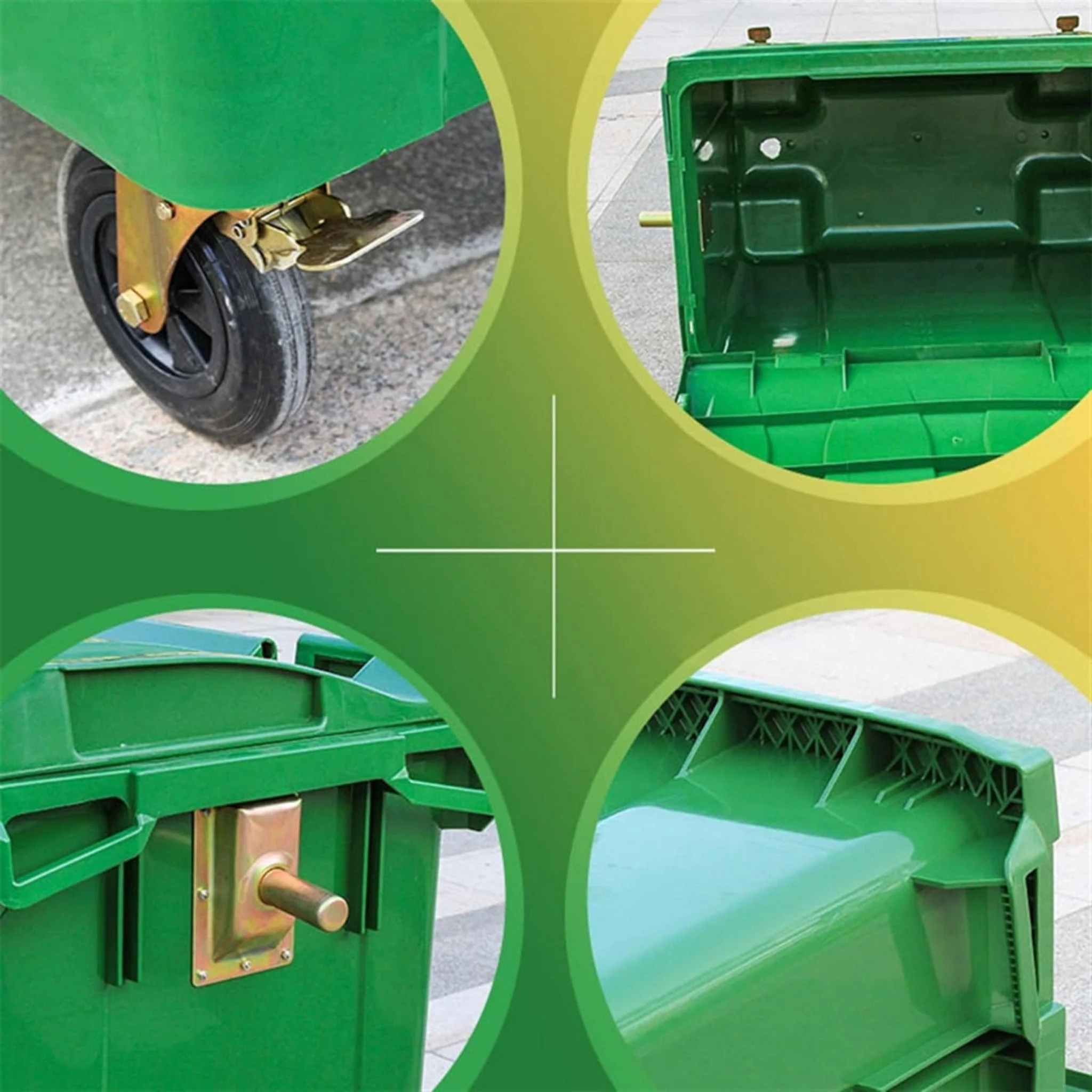 Extra Large Heavy-Duty Outdoor Commercial Trash Bin With Wheels And Handles, 660L (SAK43182) - Image 4