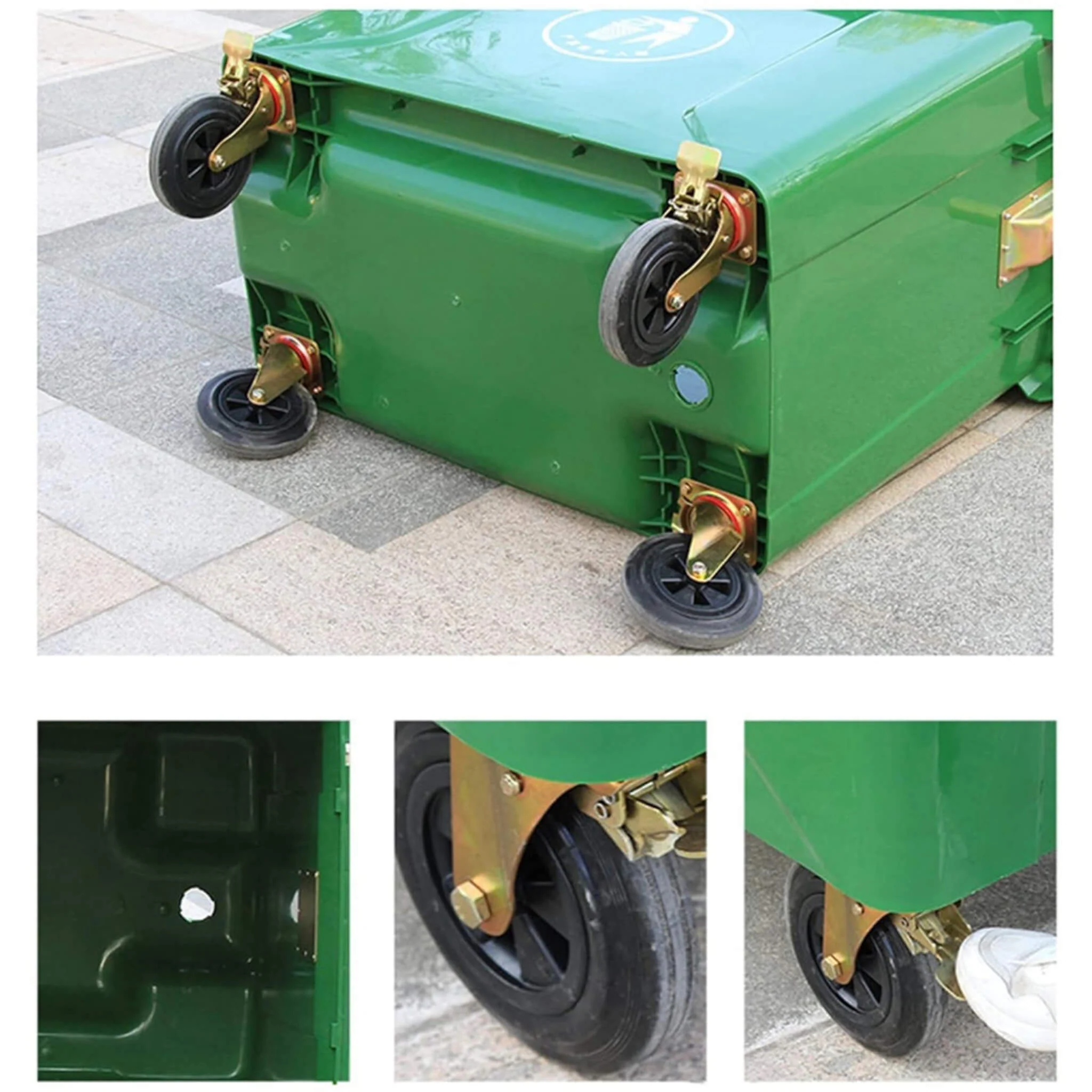 Extra Large Heavy-Duty Outdoor Commercial Trash Bin With Wheels And Handles, 660L (SAK43182) - Image 5
