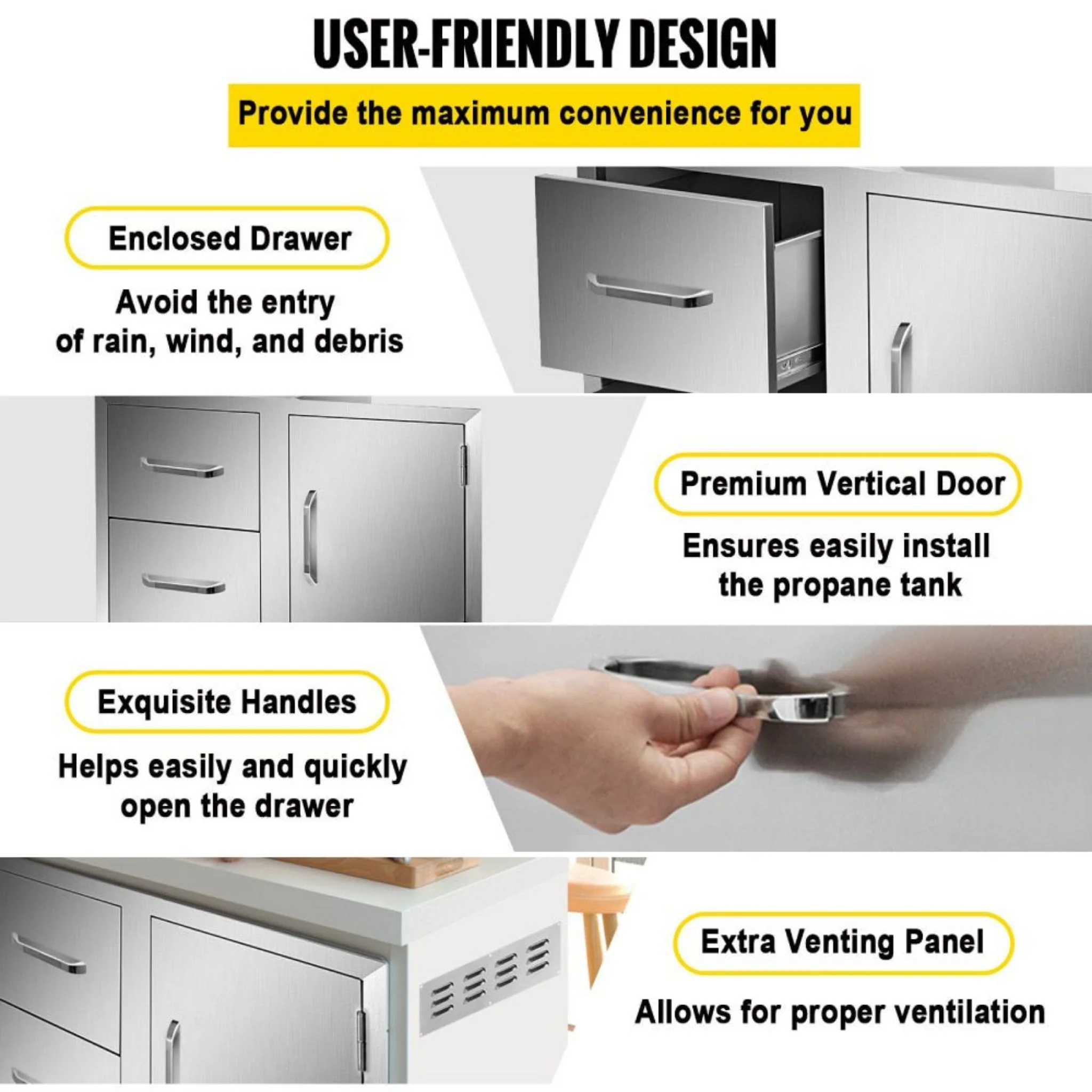 Extra Large Outdoor Stainless Steel Kitchen Storage Cabinet With Pulling Drawers (92817405) - Image 8