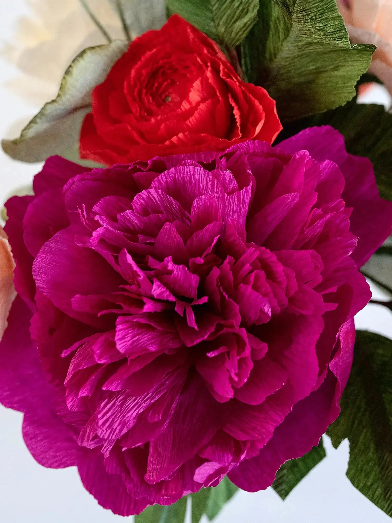 Extra Spicy Please | Paper Peony and Ranunculus Bouquet - Image 2
