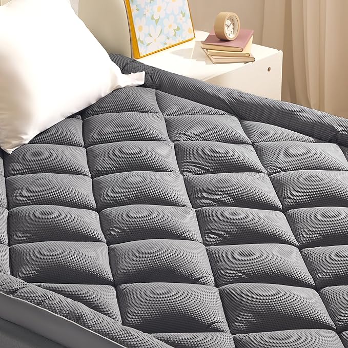 Extra Thick Mattress Pad for Back Pain Grey - Image 2