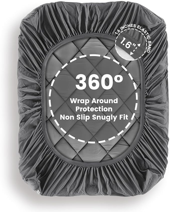 Extra Thick Mattress Pad for Back Pain Grey - Image 5