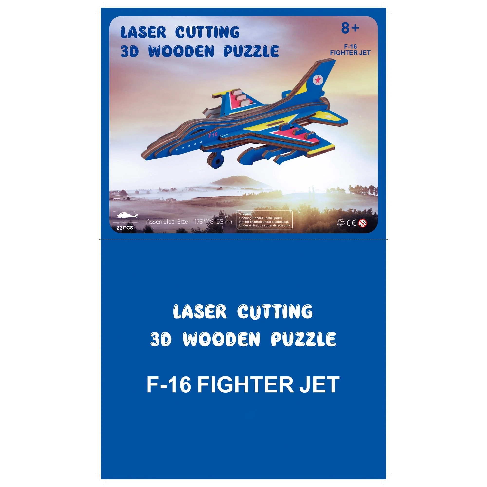 F-16 Fighter Plane Model Kit - Wooden Laser-Cut 3D Puzzle (23 Pcs) - Image 3