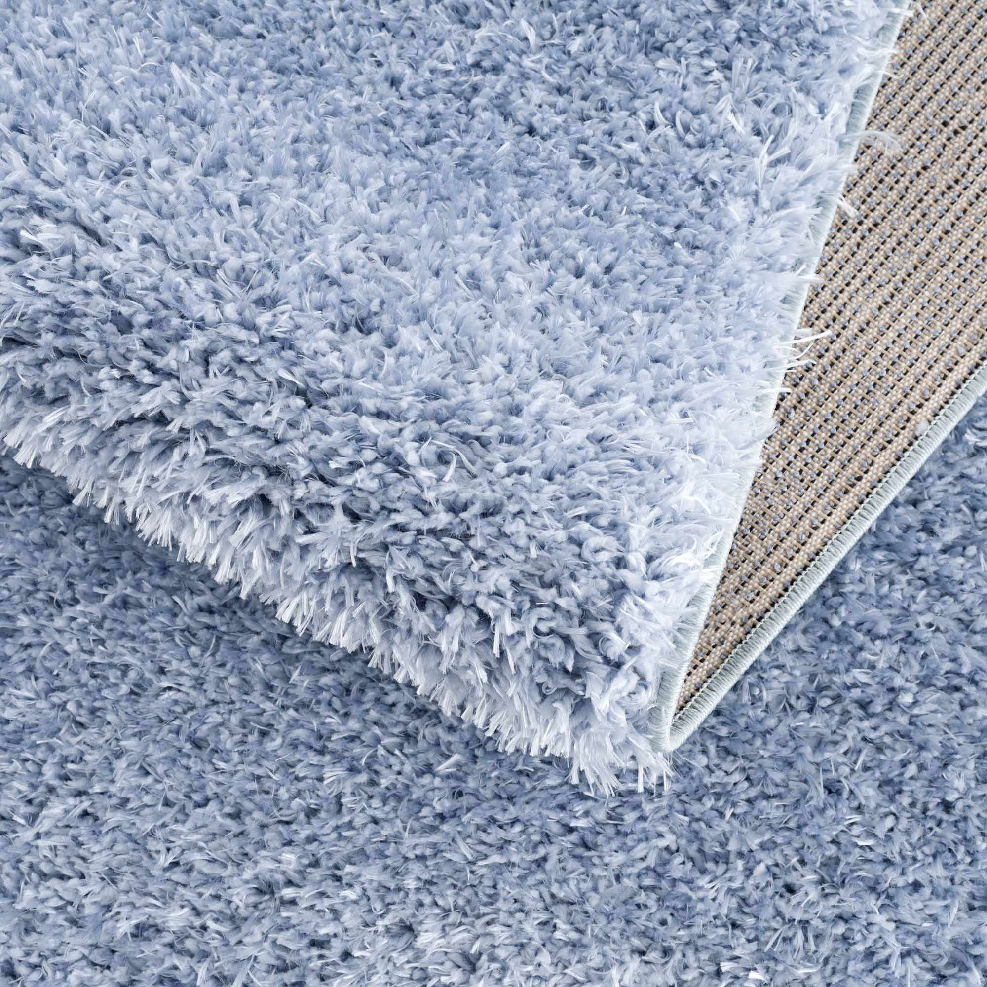 Faina Solid Aqua Shag Washable Area Rug - Clearance - Image 16