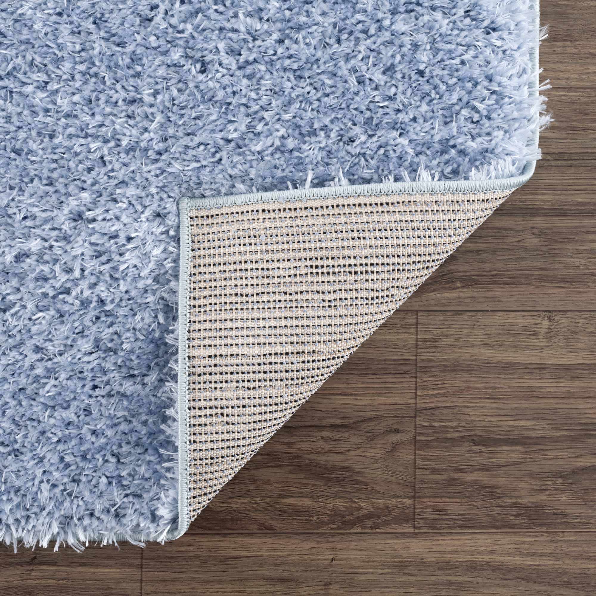 Faina Solid Aqua Shag Washable Area Rug - Clearance - Image 6