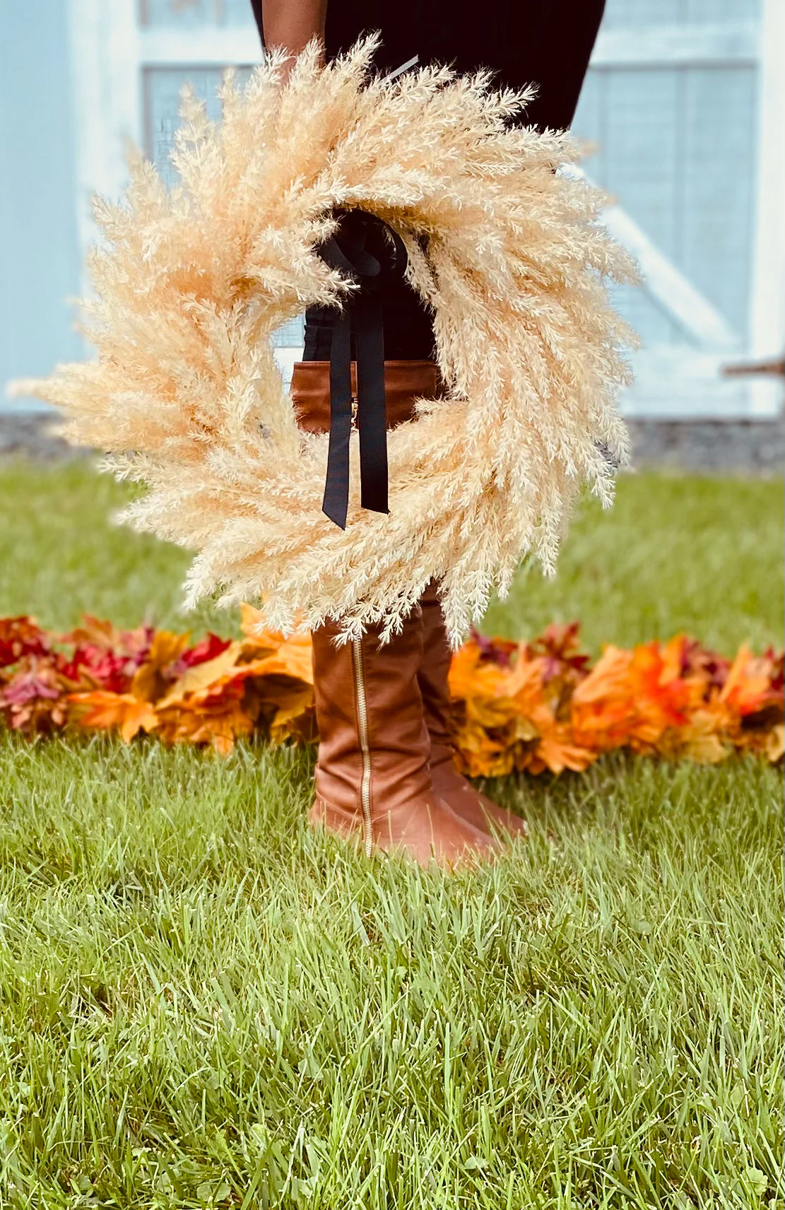Fall Boho Pampas Wreath - Image 3