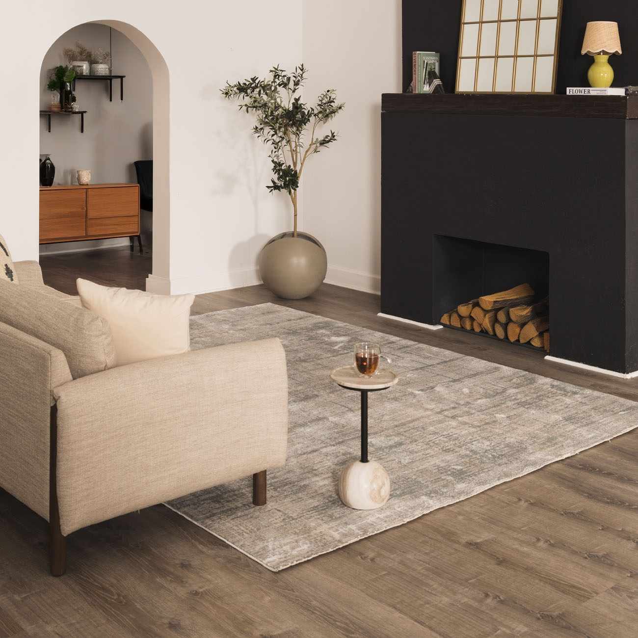 Fallin Gray Thick Luxe Abstract Striped Rug - Image 12