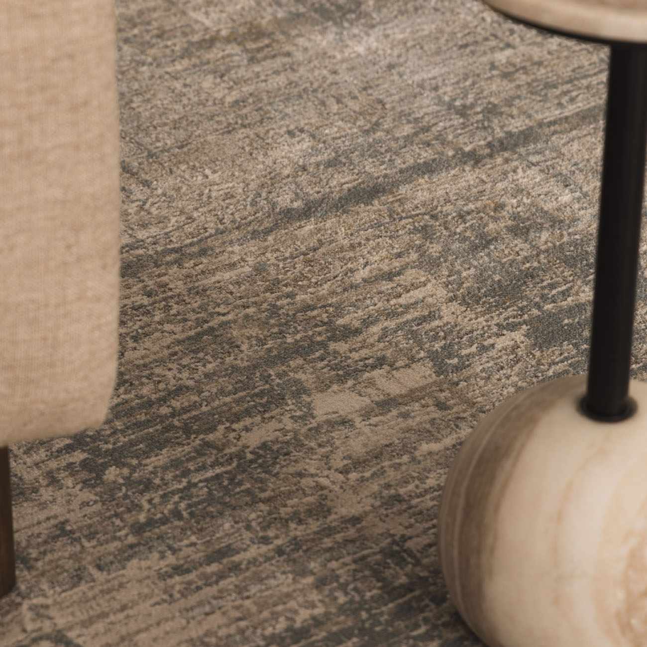 Fallin Gray Thick Luxe Abstract Striped Rug - Image 4