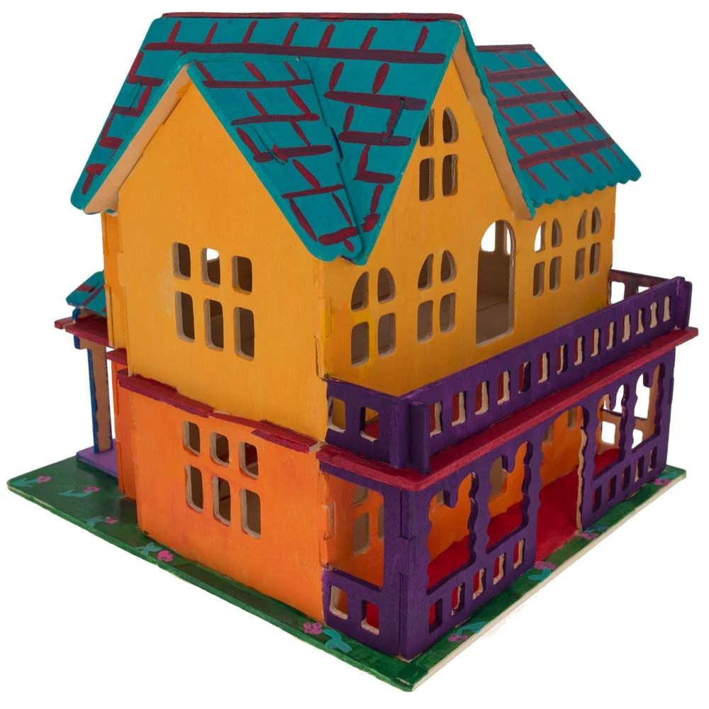 Family Home House Building Model Kit Wooden 3D Puzzle - Image 5