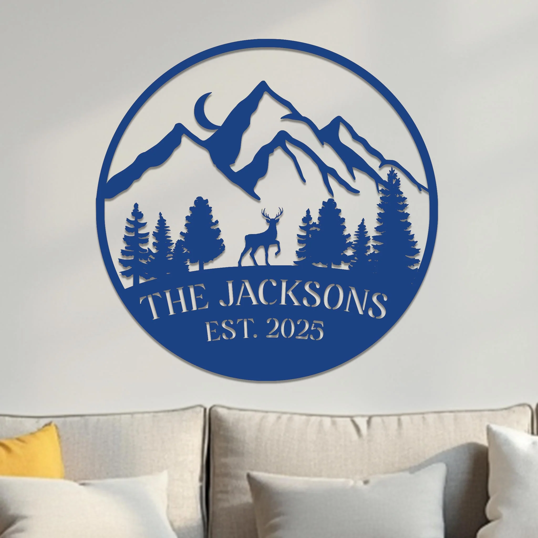 Family Sign, Mountain Landscape with Deer - Image 10