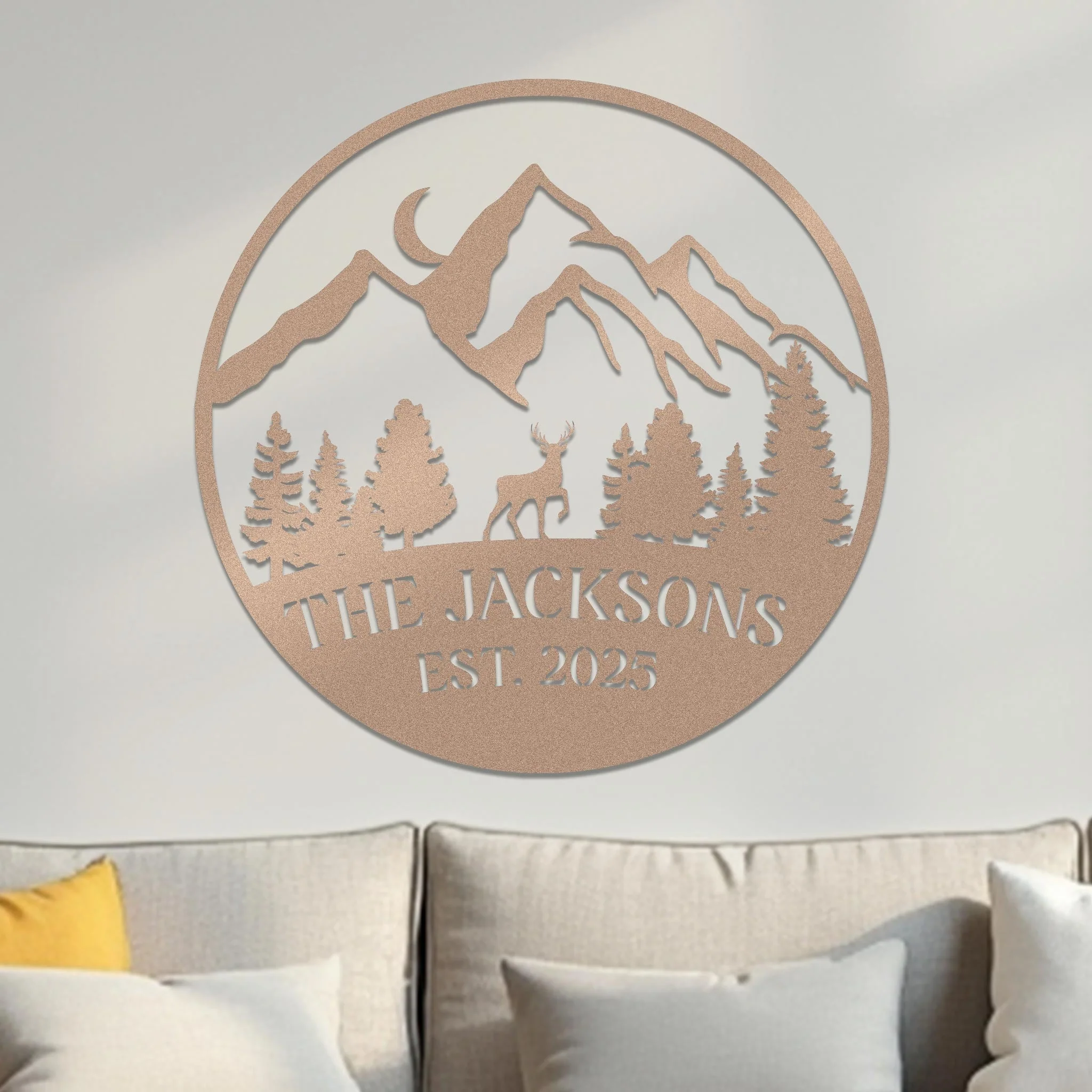 Family Sign, Mountain Landscape with Deer - Image 12