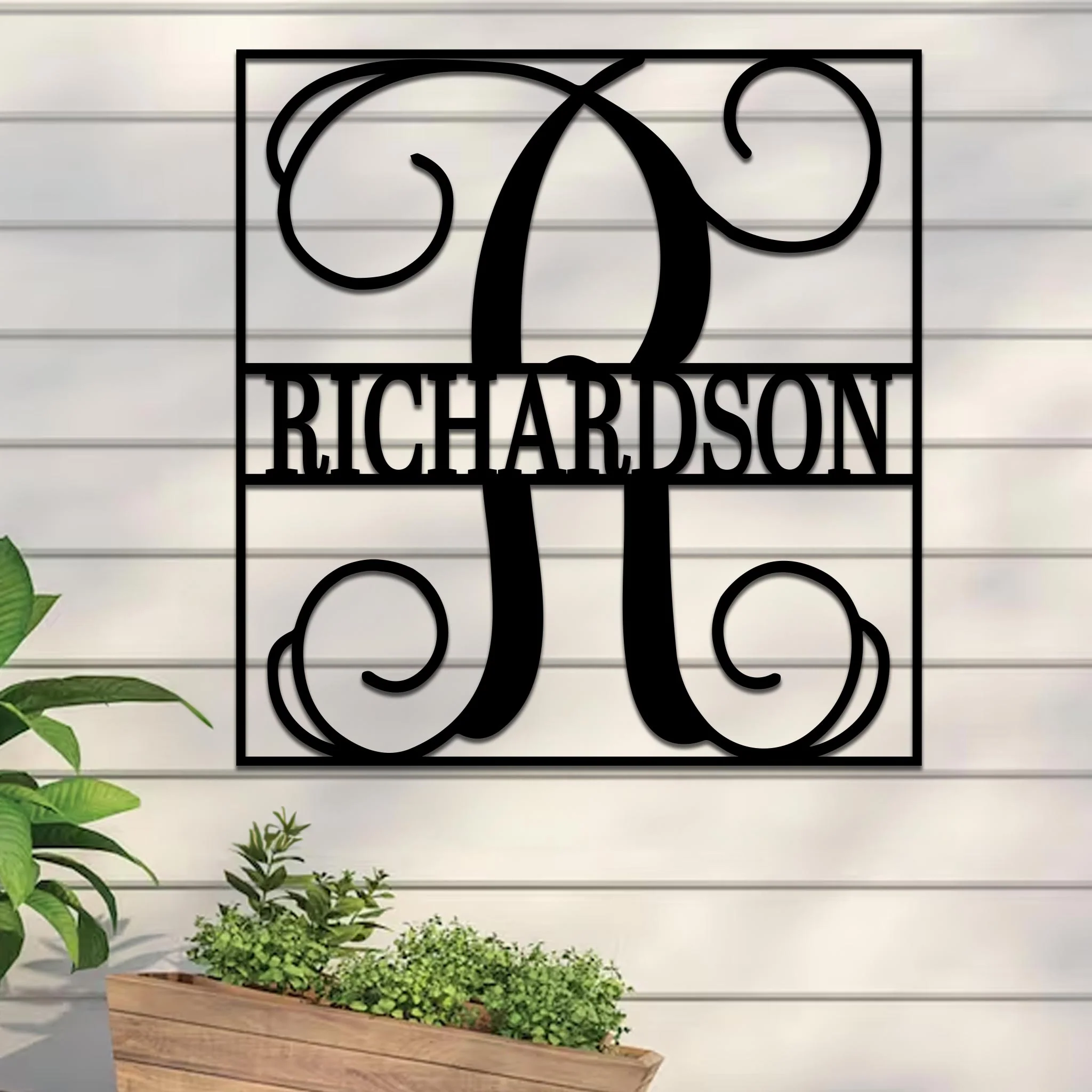Fancy Split Monogram in Square Sign - Image 3