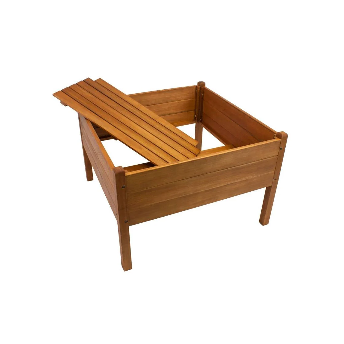 FarmHome 3ft x 3ft Raised Planter Solid Eucalyptus Garden Bed - Image 2