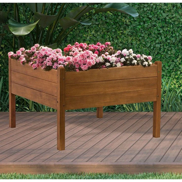 FarmHome 3ft x 3ft Raised Planter Solid Eucalyptus Garden Bed - Image 3