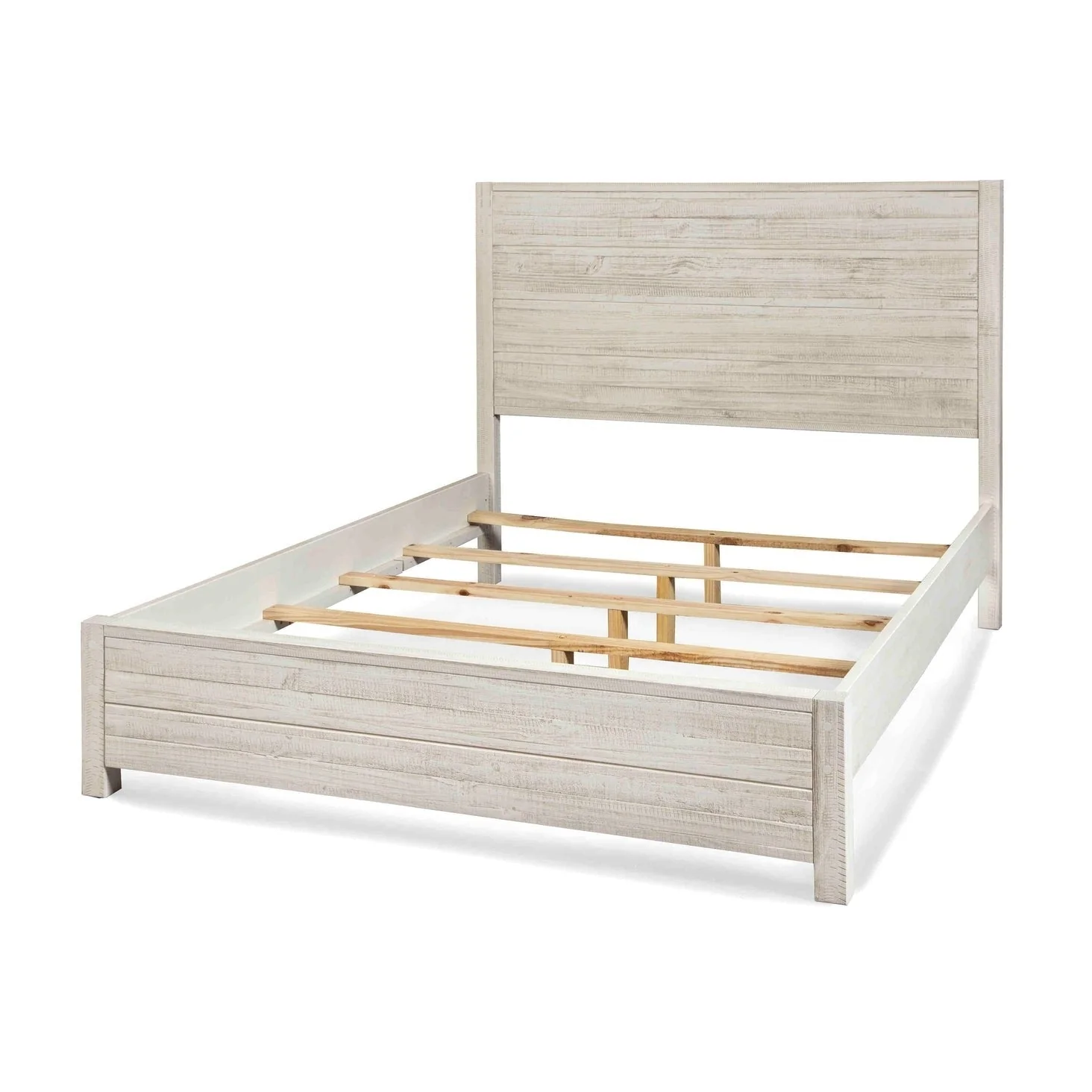 FarmHome Off White Solid Pine Platform Bed in King Size - Image 2