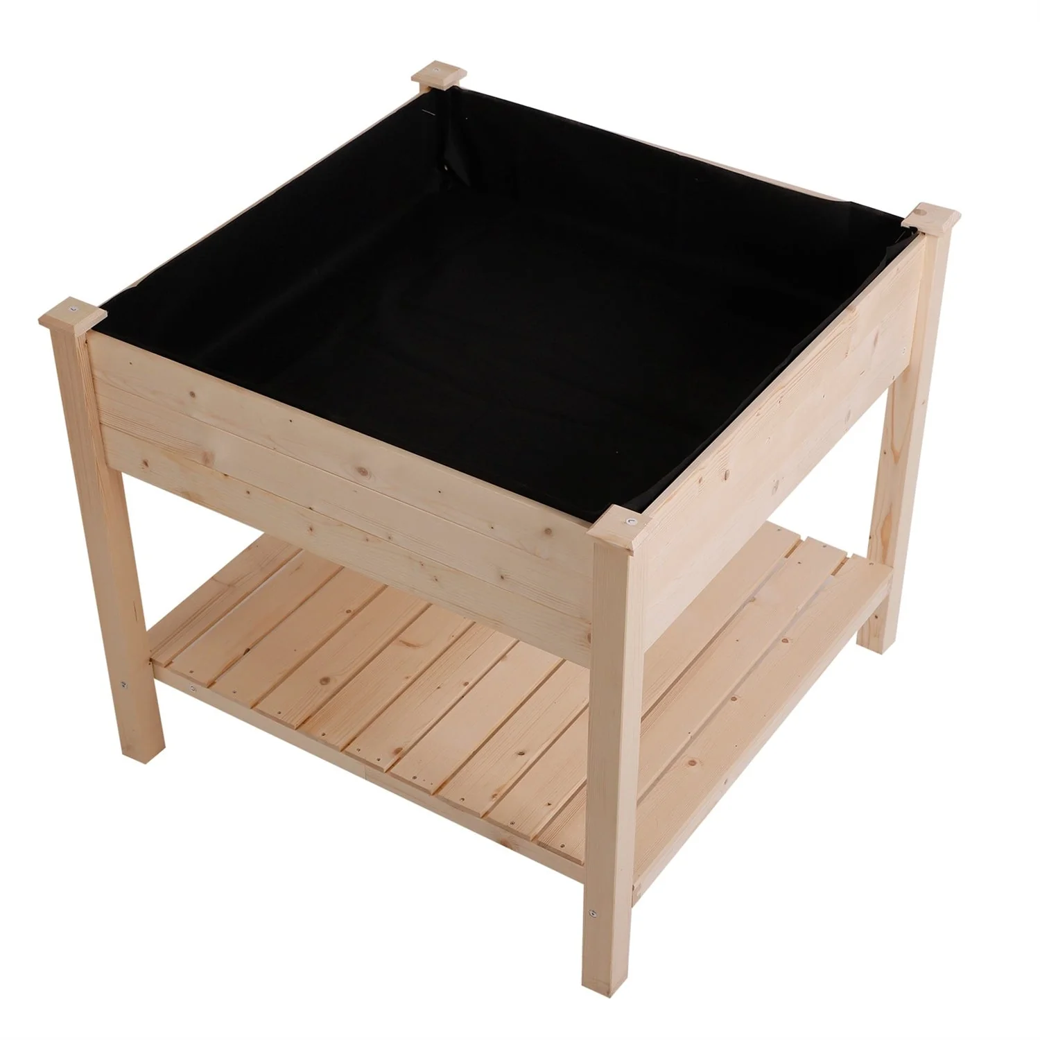 FarmHome Square Fir Wooden Raised Garden Planter Box - Image 2