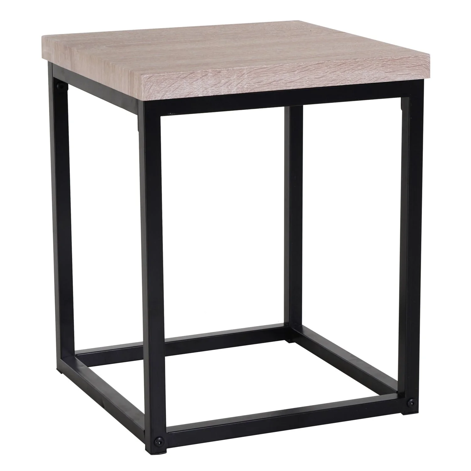 Farmhouse 5 Piece Square Natural Wood Steel Kitchen Dining Set - Image 4