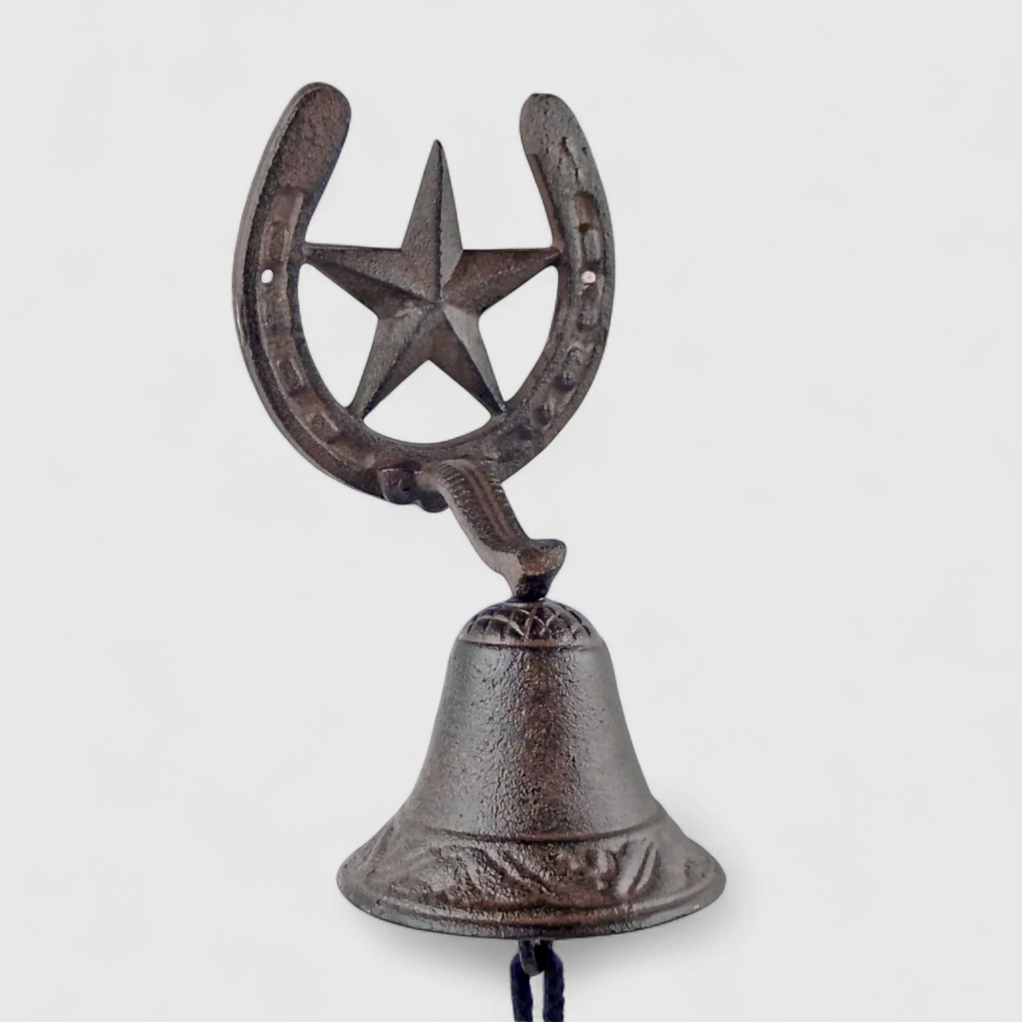 Horseshoe Star Doorbell, Farmhouse Cast Iron Welcome Chime - Image 2