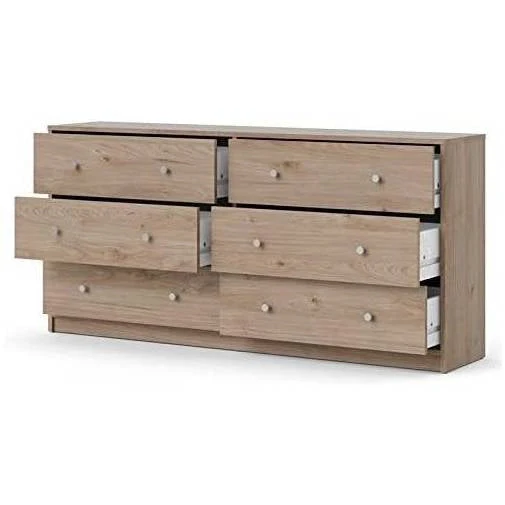 Farmhouse Contemporary 6 Drawer Double Dresser in Oak - Image 3