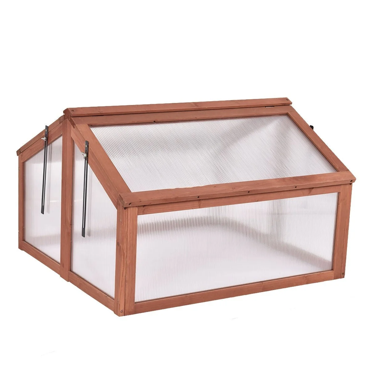 Farmhouse Double Box Wooden Small Portable Garden Greenhouse - Image 2