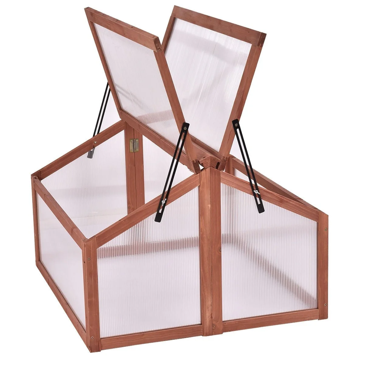 Farmhouse Double Box Wooden Small Portable Garden Greenhouse - Image 3