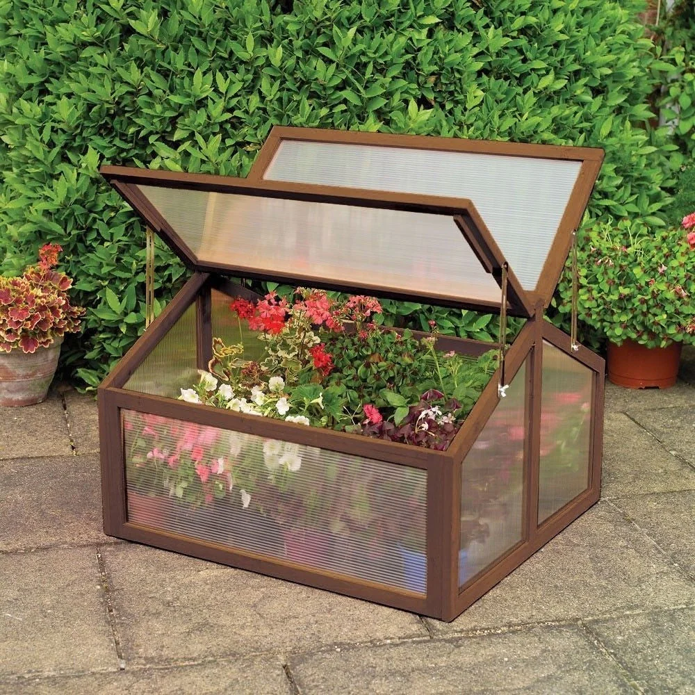 Farmhouse Double Box Wooden Small Portable Garden Greenhouse - Image 5