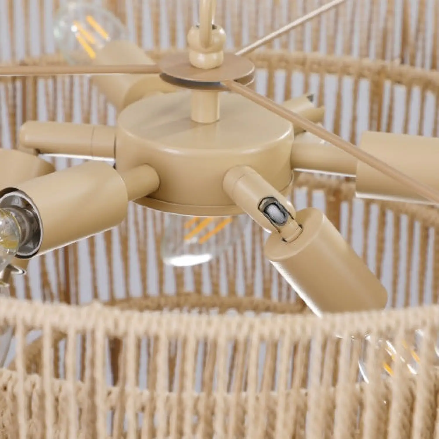 Farmhouse Rattan Pendant Chandelier Lighting with 4-Layer Woven Design - Image 10