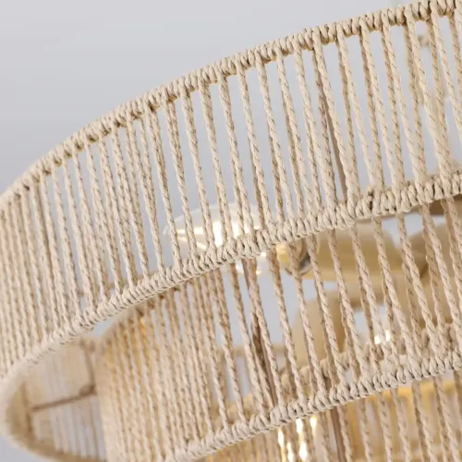 Farmhouse Rattan Pendant Chandelier Lighting with 4-Layer Woven Design - Image 12