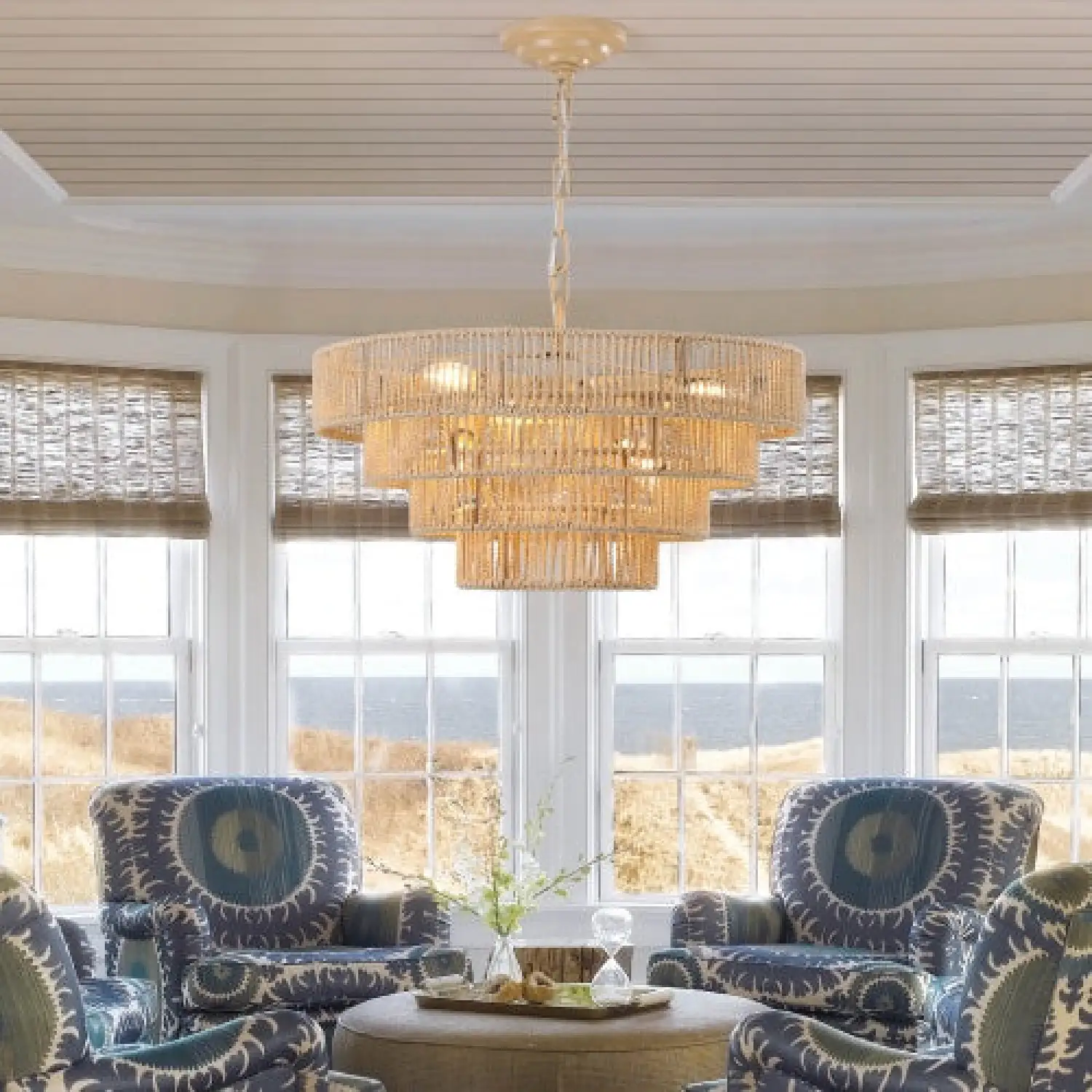 Farmhouse Rattan Pendant Chandelier Lighting with 4-Layer Woven Design - Image 5