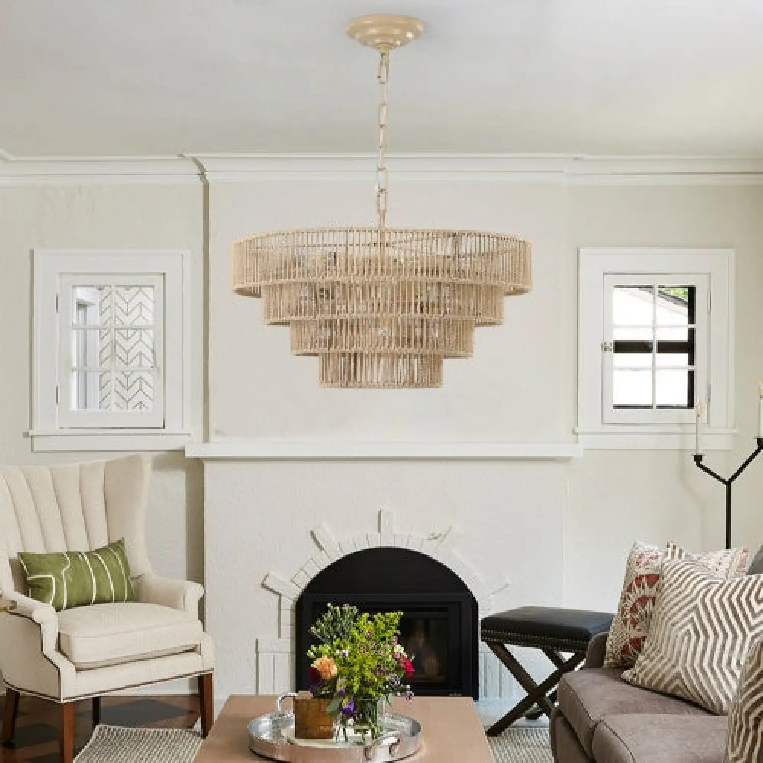 Farmhouse Rattan Pendant Chandelier Lighting with 4-Layer Woven Design - Image 8