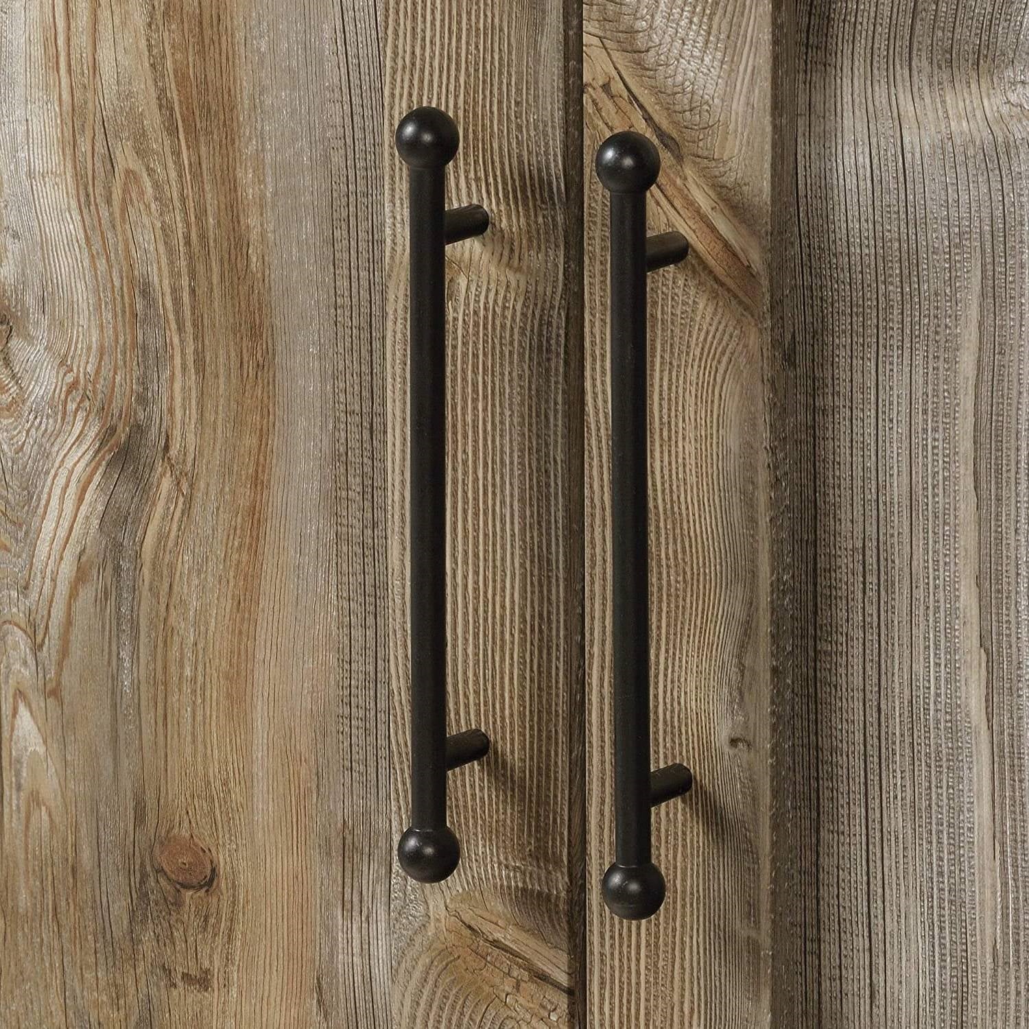 Farmhouse Storage Cabinet Wardrobe Armoire in Rustic Wood Finish - Image 4