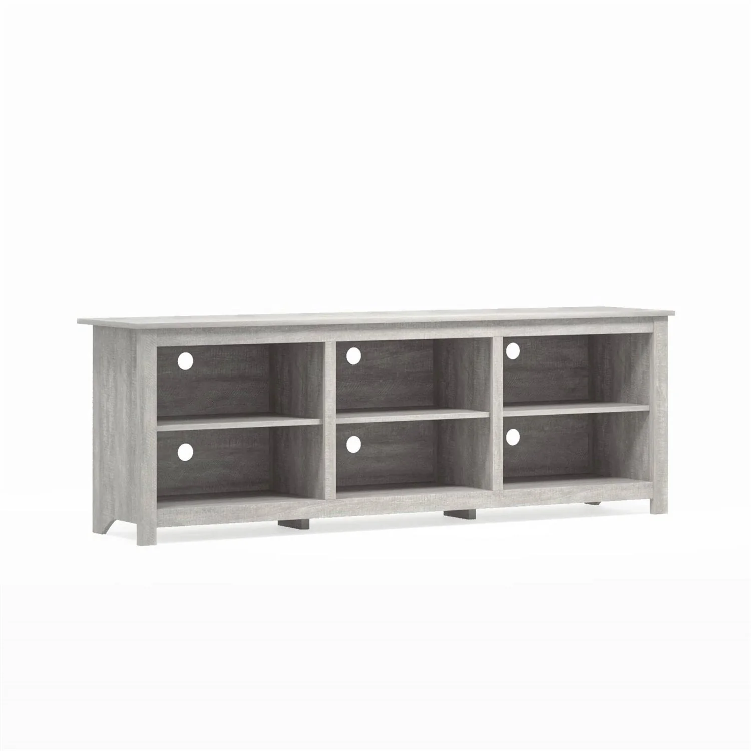 Farmhouse Style TV Stand in Light Grey Oak Wood Finish - for TVs up to 70-inch - Image 4