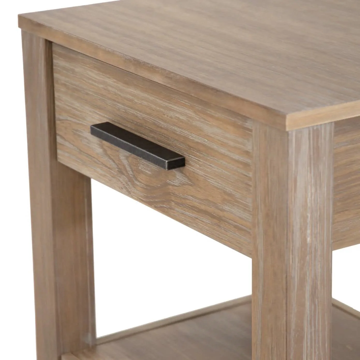 Farmhouse Traditional Rustic Pine Wood 1-Drawer Nightstand Bedside Table - Image 4