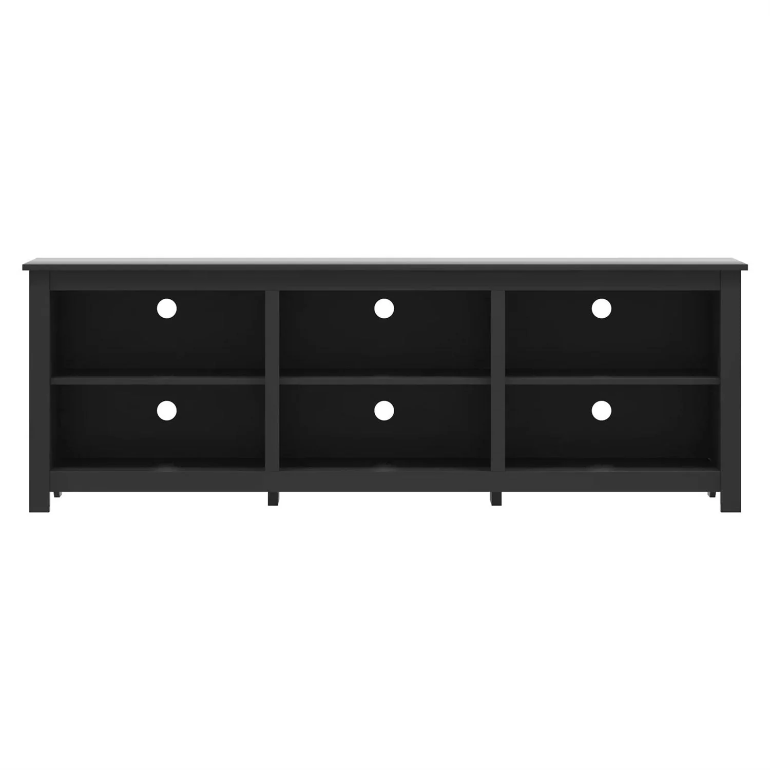 Farmhouse TV Stand in Black Wood Finish - for TVs up to 70-inch - Image 2