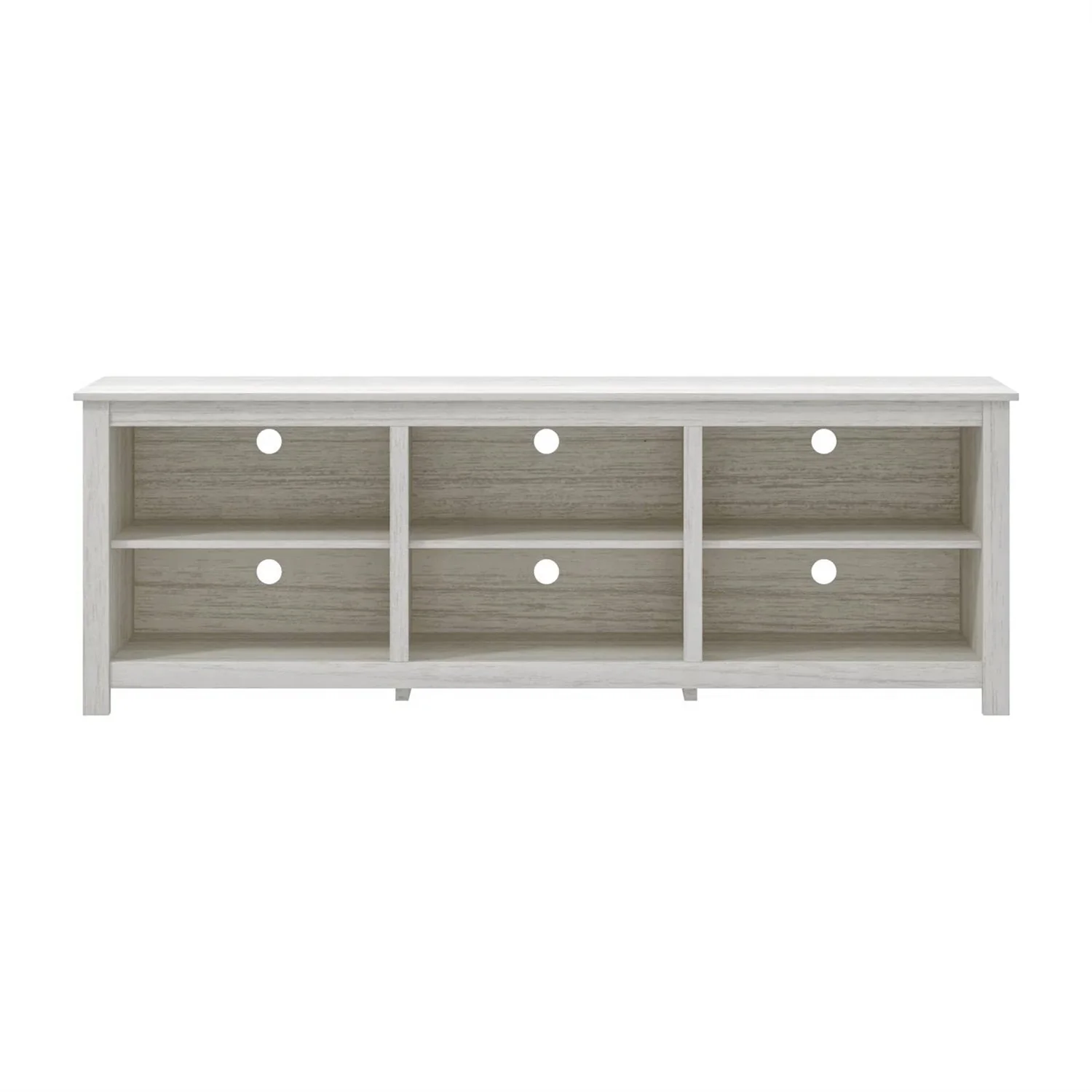 Farmhouse TV Stand in White Wood Grain Finish - for TVs up to 70-inch - Image 3