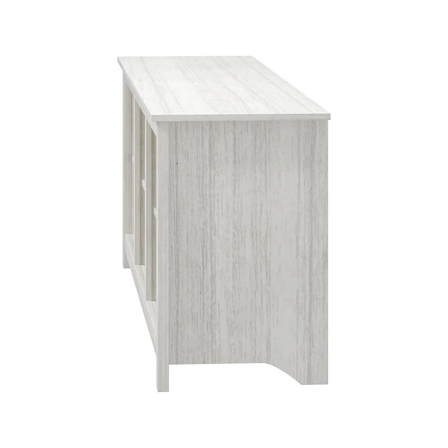 Farmhouse TV Stand in White Wood Grain Finish - for TVs up to 70-inch - Image 4