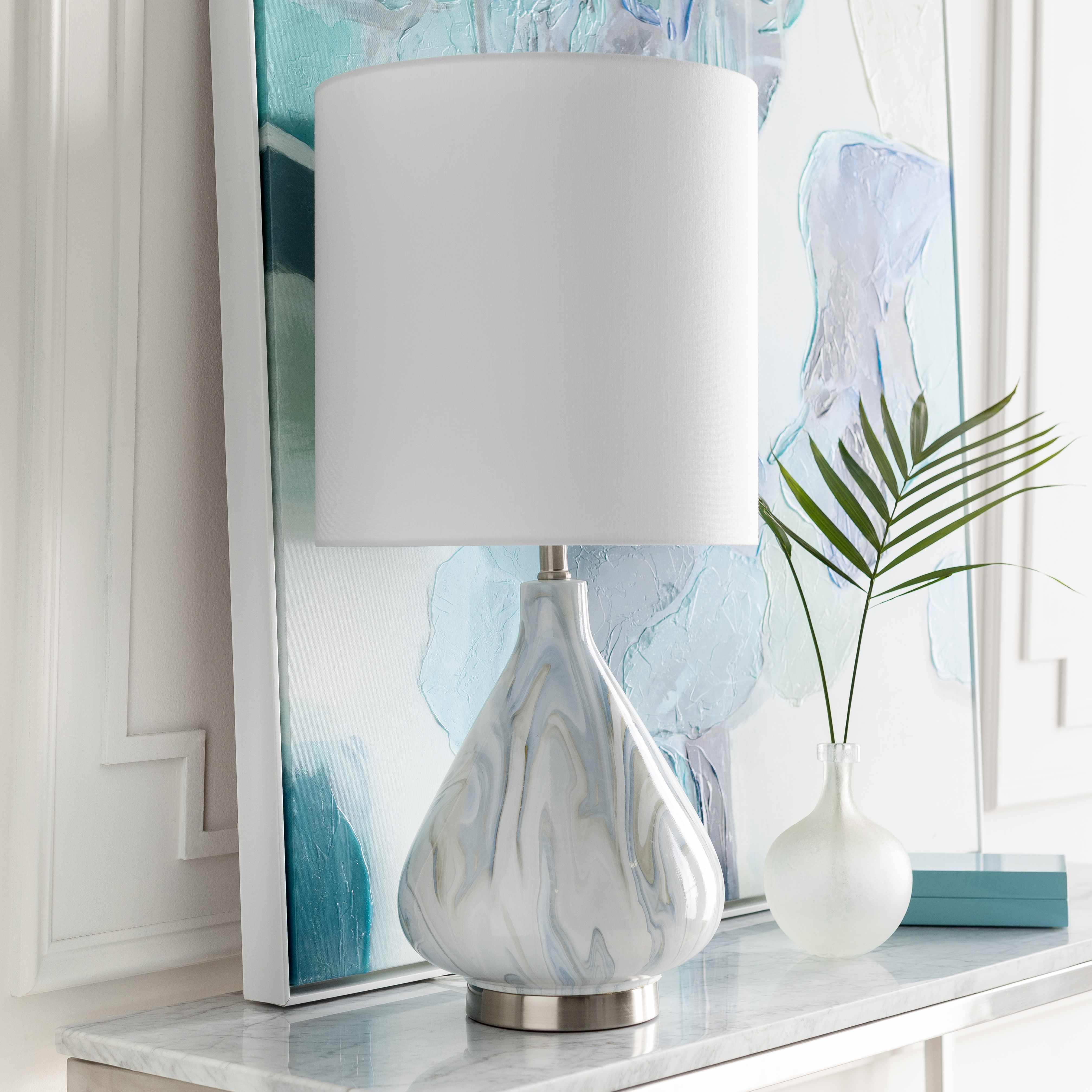 Farnborough Marble Ceramic Table Lamp - Image 2