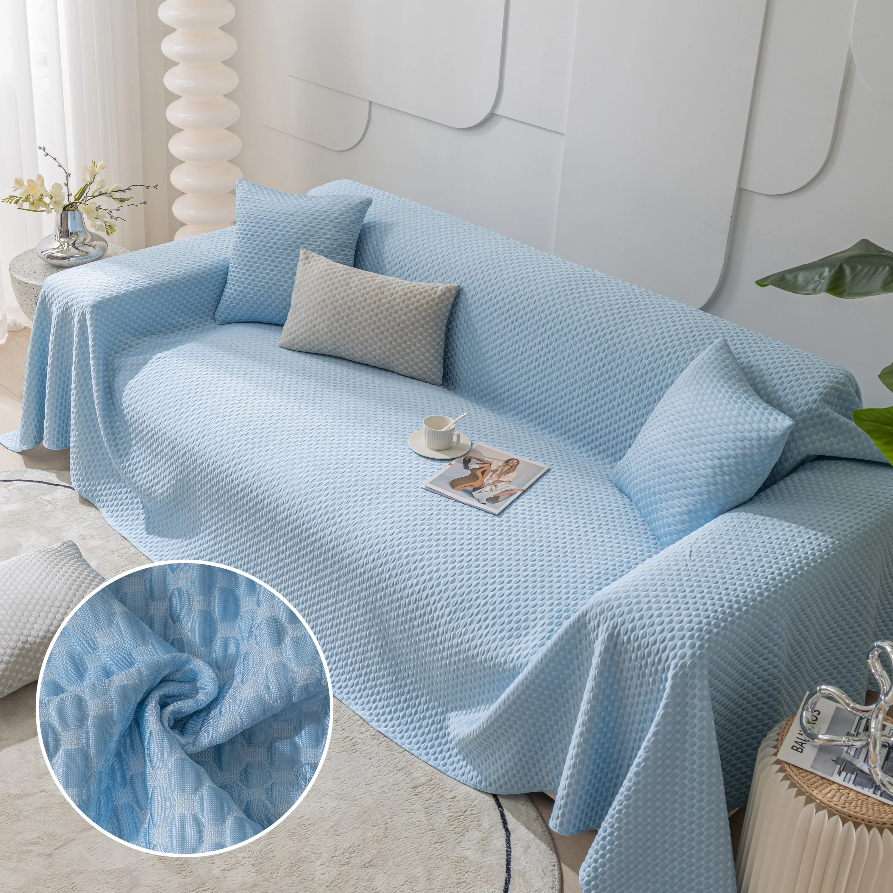 FASHION Granular Textured Sofa Couch Covers, L Shape Sectional Couch Covers, Sofa Covers for Living Room - Image 13