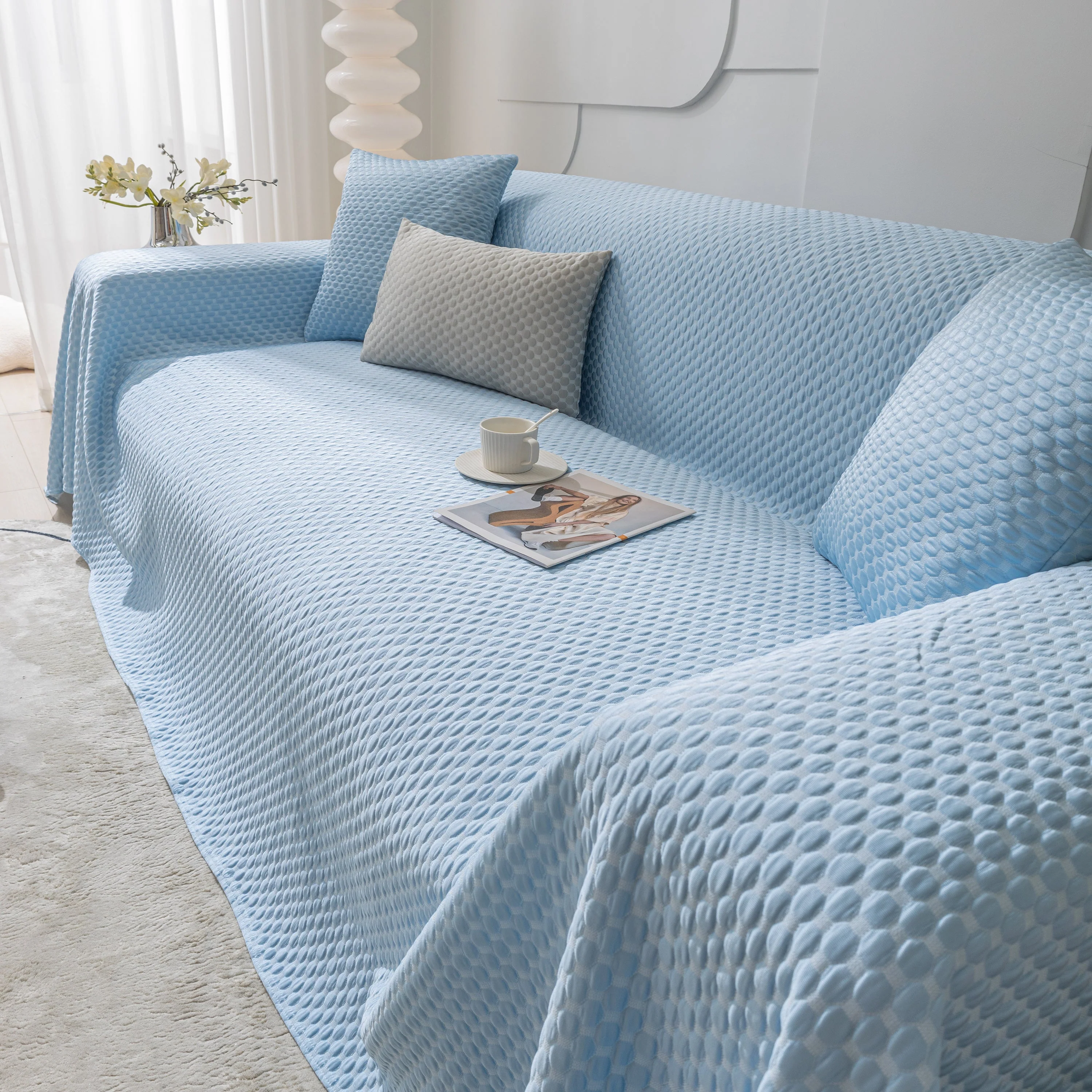 FASHION Granular Textured Sofa Couch Covers, L Shape Sectional Couch Covers, Sofa Covers for Living Room - Image 17