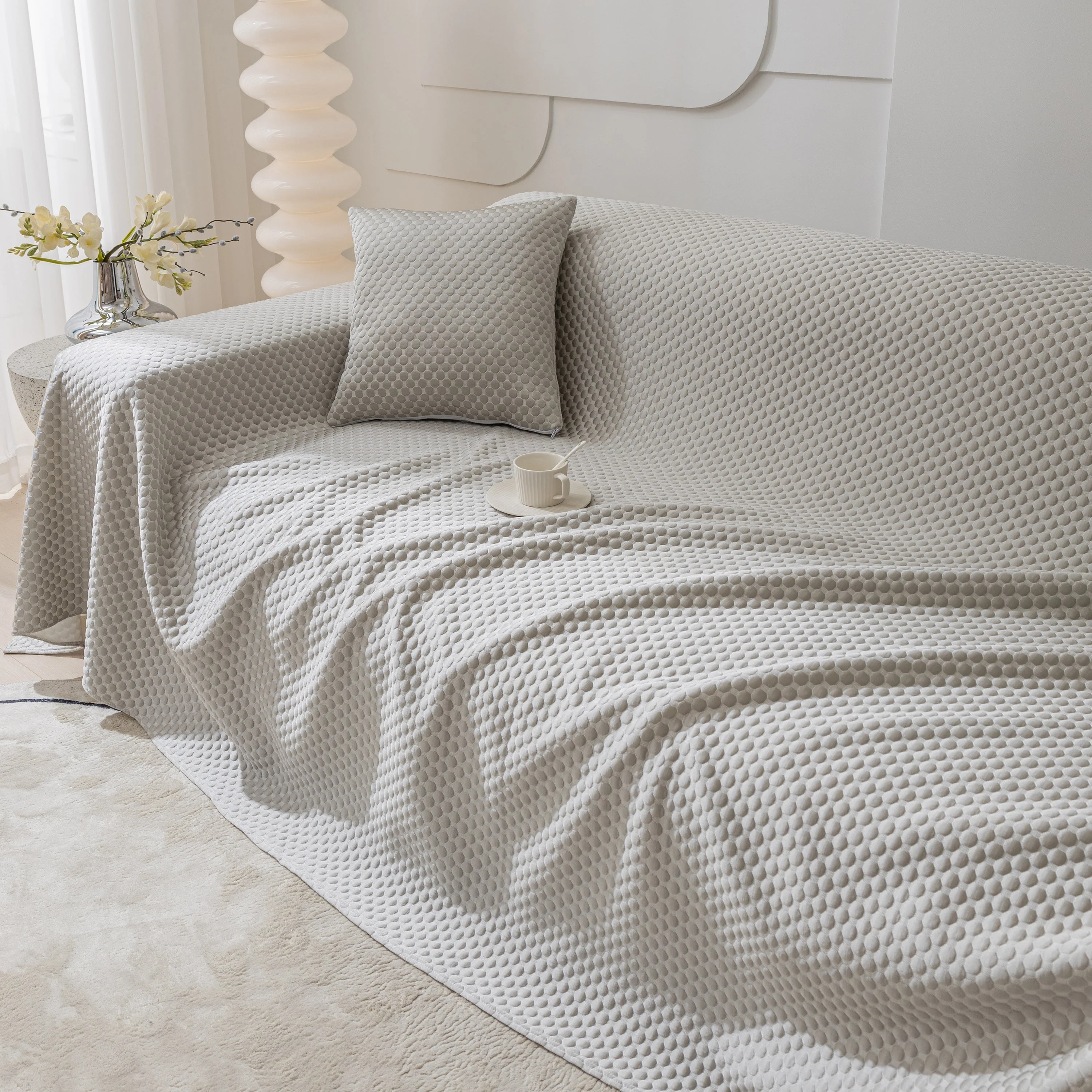 FASHION Granular Textured Sofa Couch Covers, L Shape Sectional Couch Covers, Sofa Covers for Living Room - Image 31
