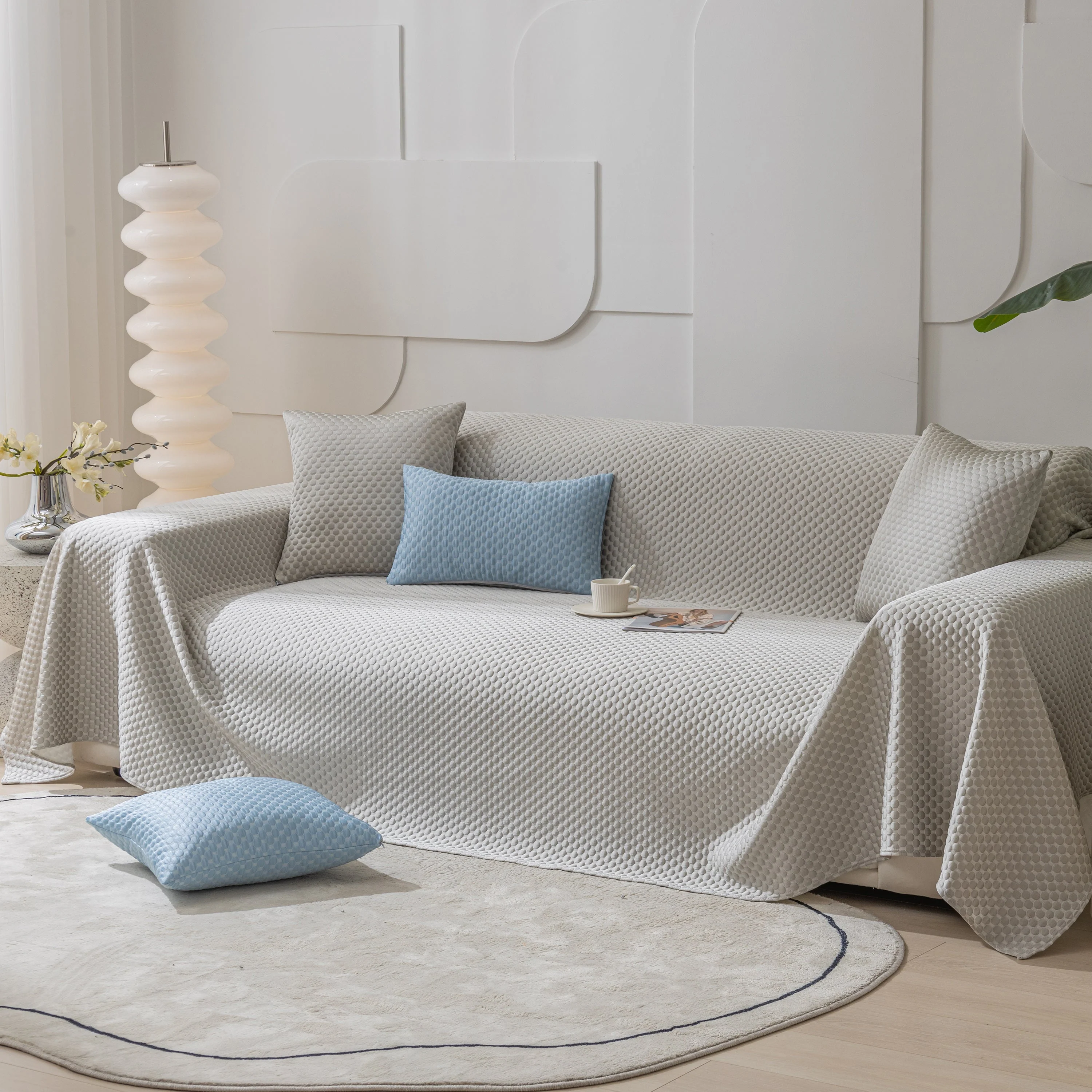 FASHION Granular Textured Sofa Couch Covers, L Shape Sectional Couch Covers, Sofa Covers for Living Room - Image 43