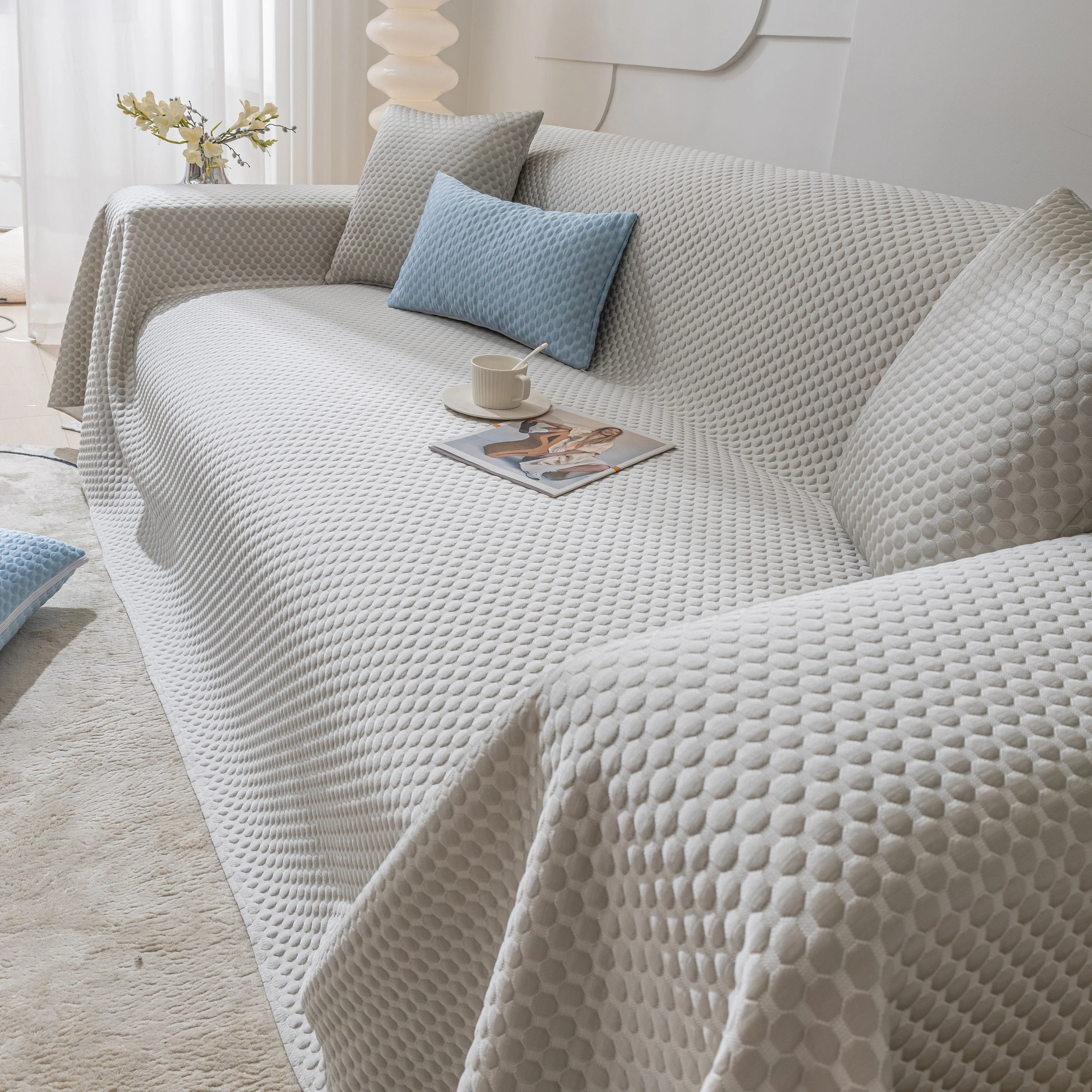 FASHION Granular Textured Sofa Couch Covers, L Shape Sectional Couch Covers, Sofa Covers for Living Room - Image 47