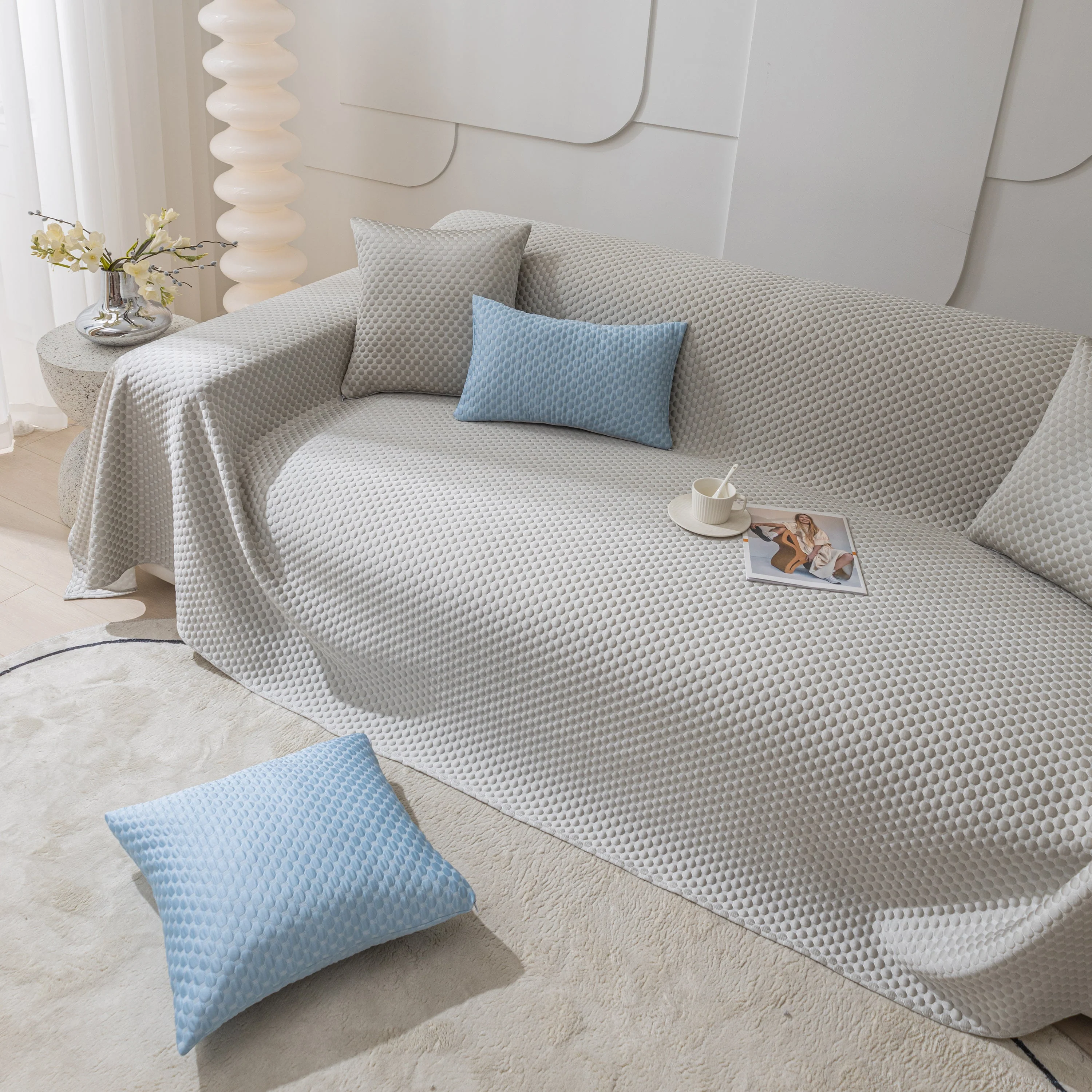 FASHION Granular Textured Sofa Couch Covers, L Shape Sectional Couch Covers, Sofa Covers for Living Room - Image 49