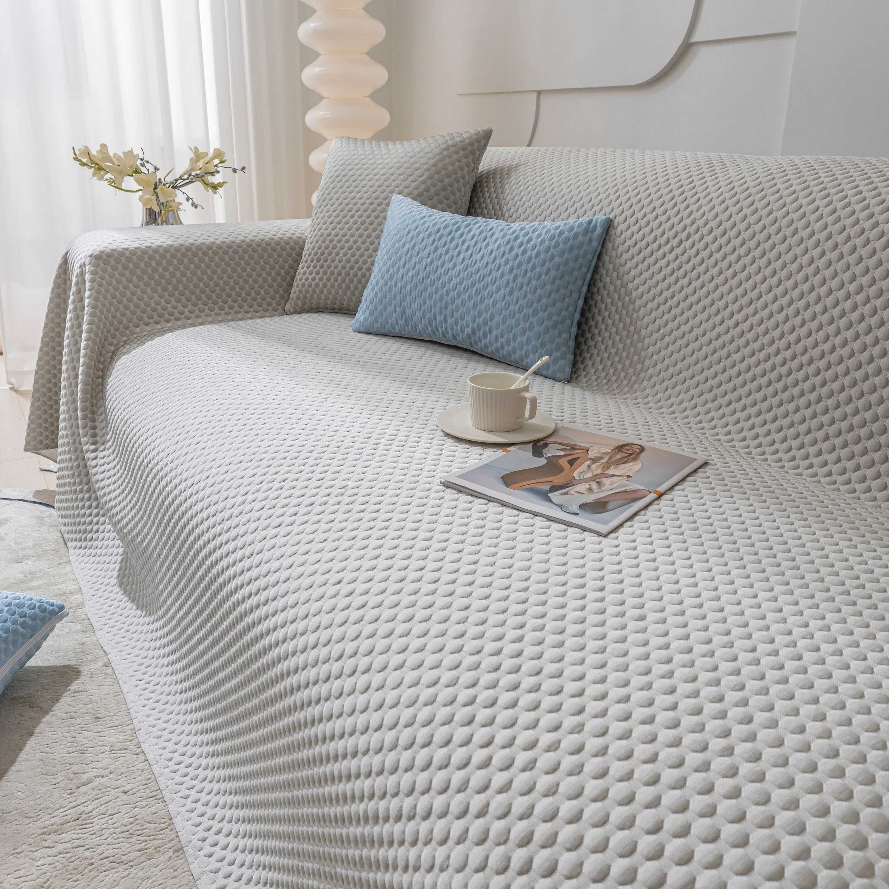 FASHION Granular Textured Sofa Couch Covers, L Shape Sectional Couch Covers, Sofa Covers for Living Room - Image 50