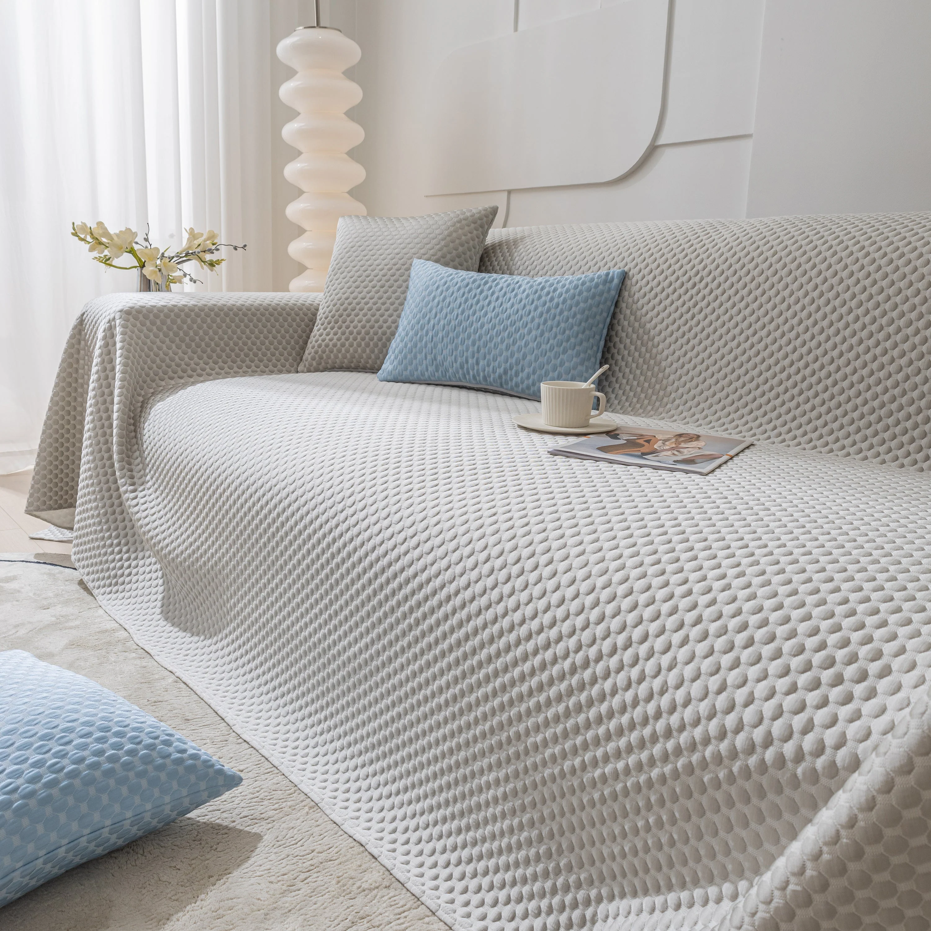 FASHION Granular Textured Sofa Couch Covers, L Shape Sectional Couch Covers, Sofa Covers for Living Room - Image 51