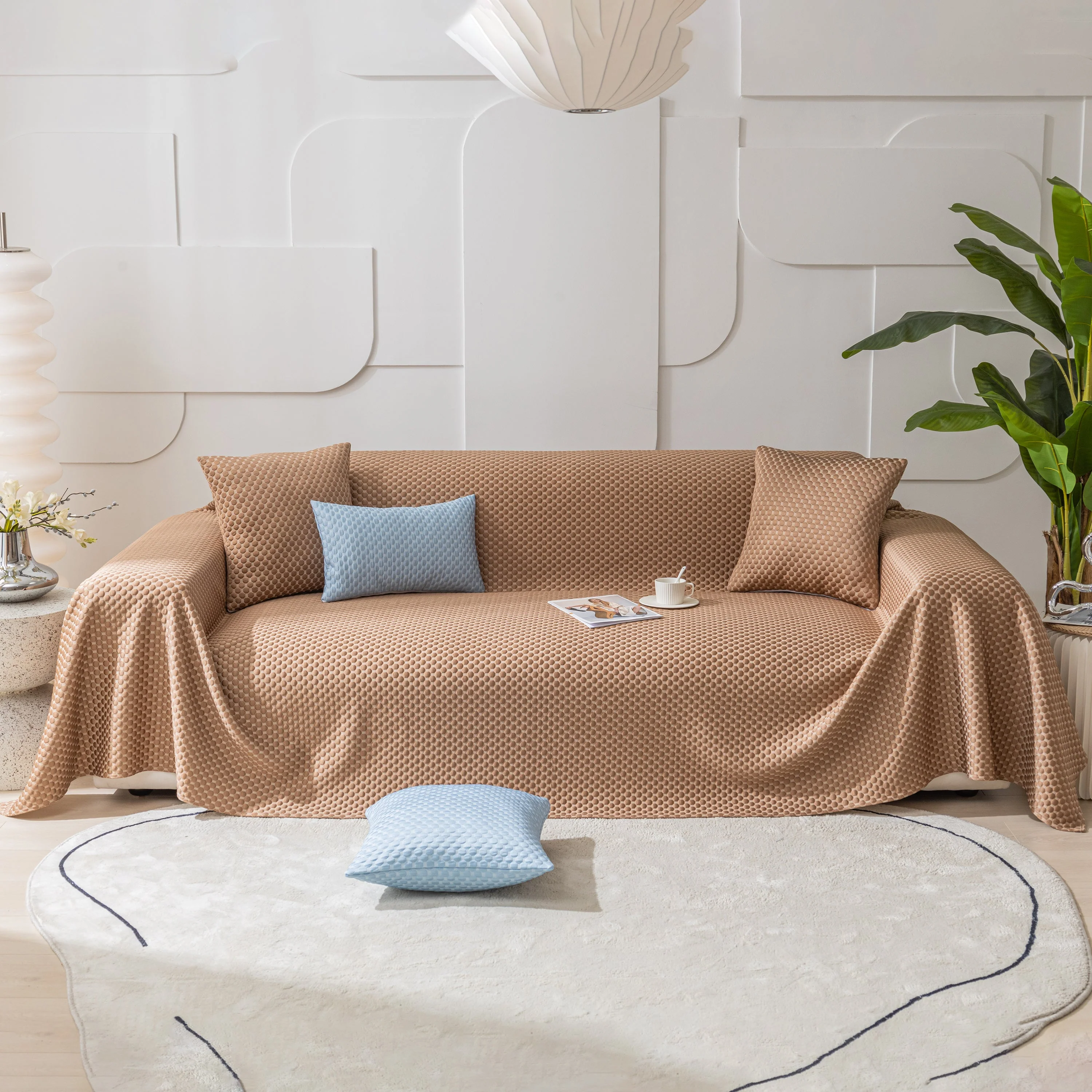 FASHION Granular Textured Sofa Couch Covers, L Shape Sectional Couch Covers, Sofa Covers for Living Room - Image 52