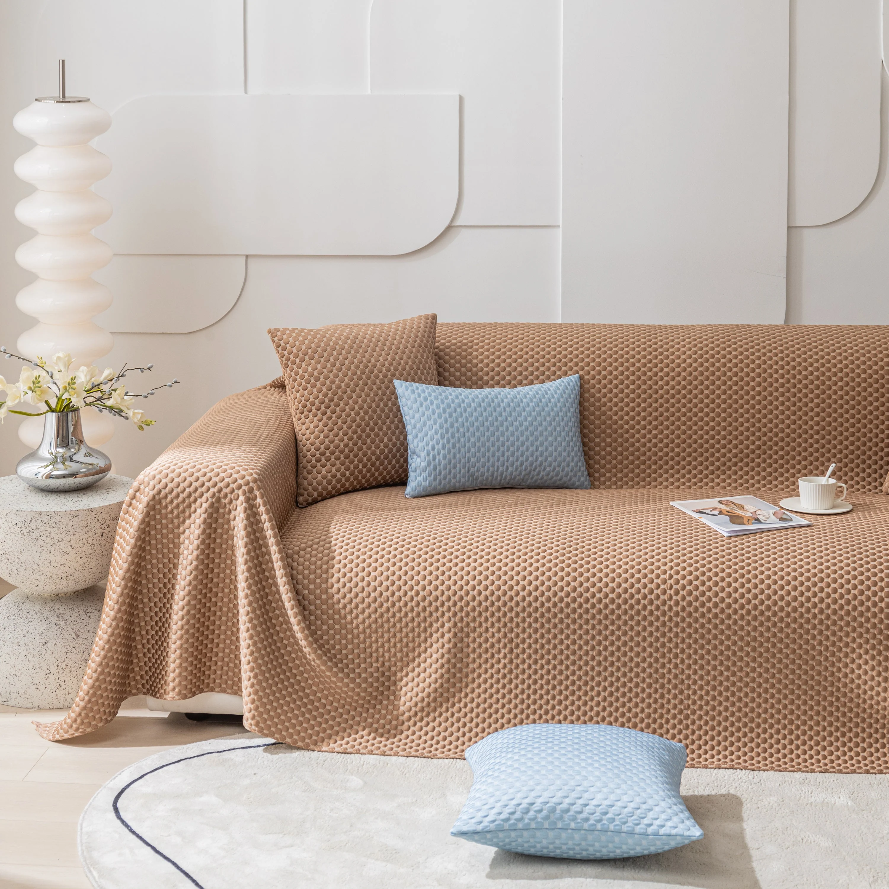 FASHION Granular Textured Sofa Couch Covers, L Shape Sectional Couch Covers, Sofa Covers for Living Room - Image 53