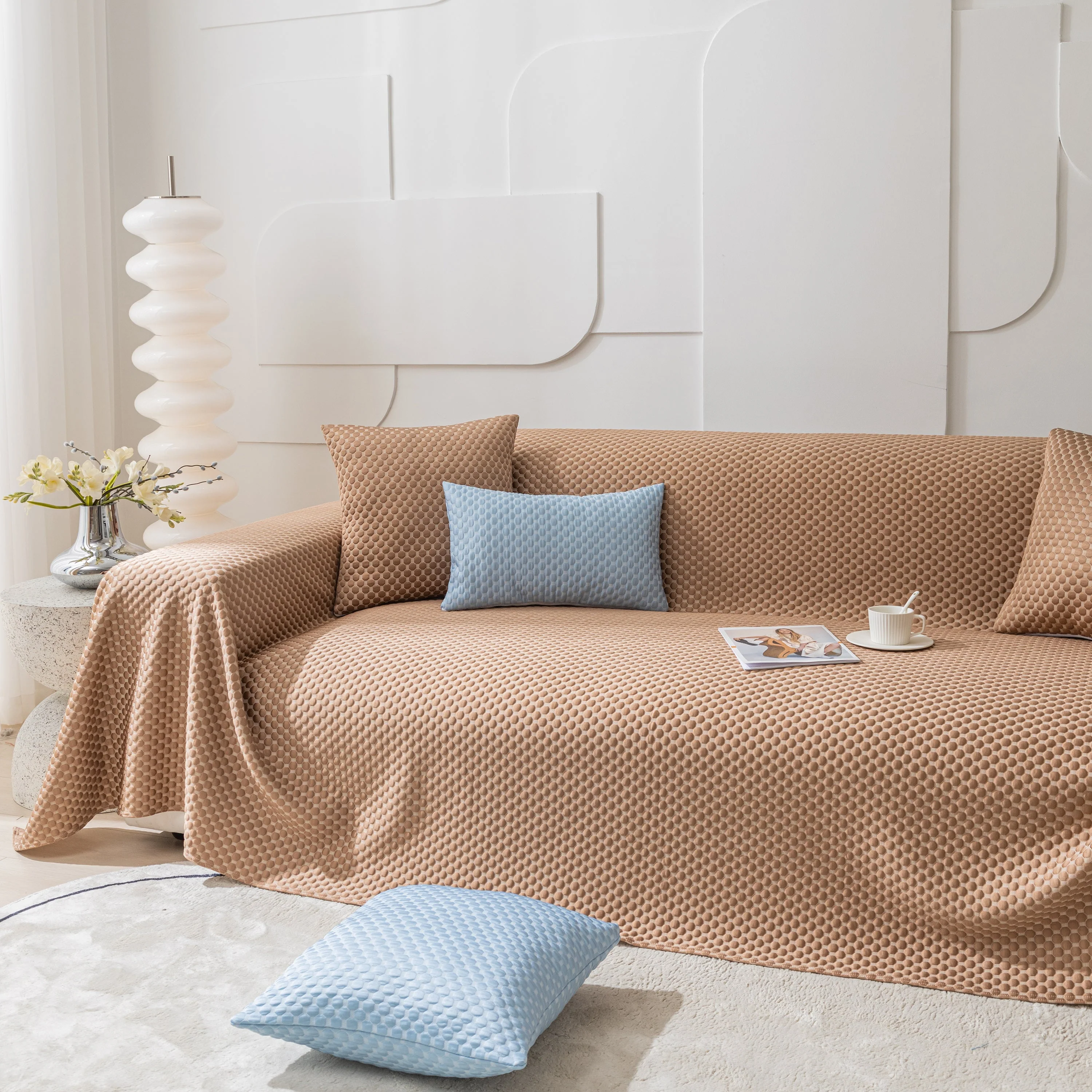 FASHION Granular Textured Sofa Couch Covers, L Shape Sectional Couch Covers, Sofa Covers for Living Room - Image 57